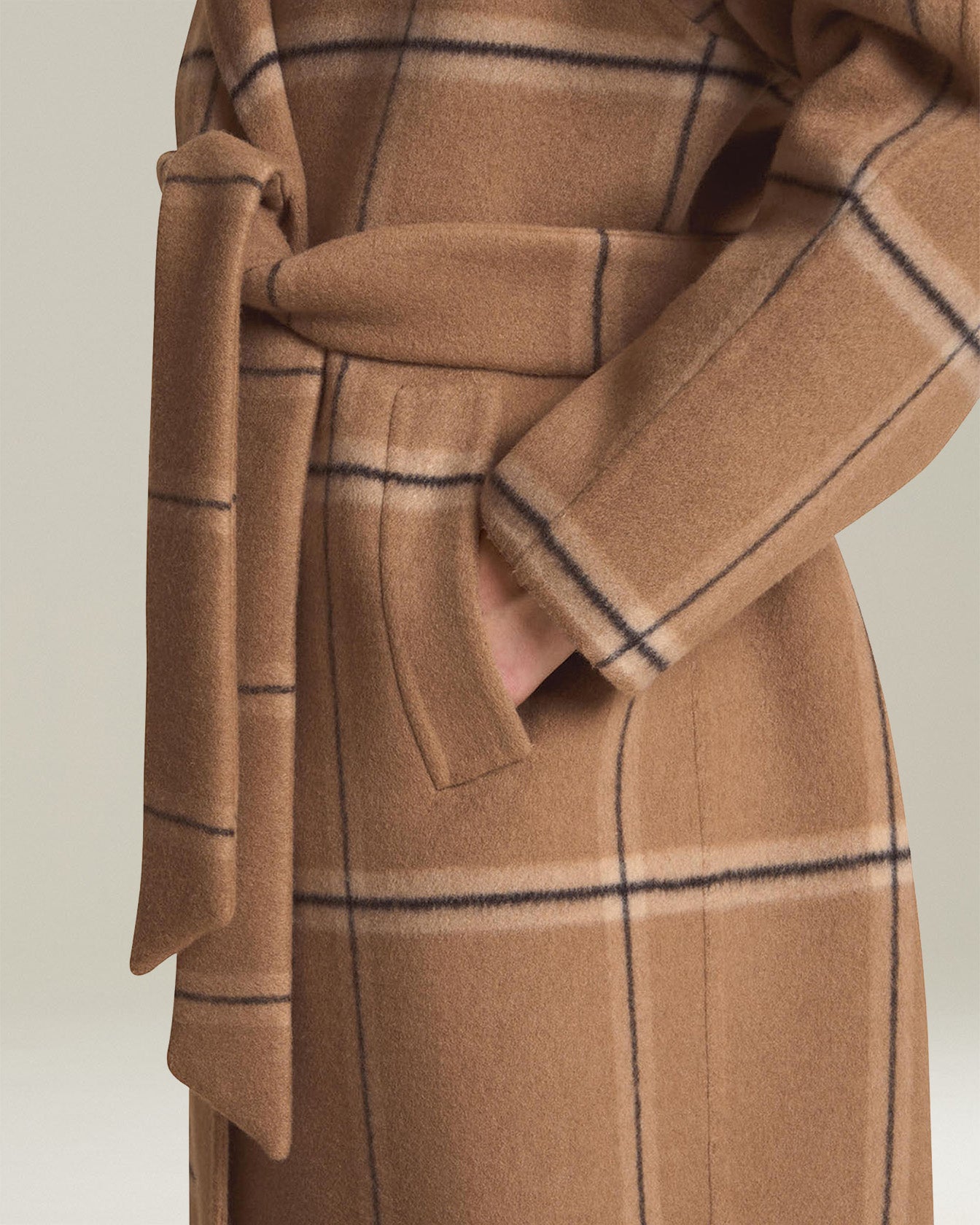 CHECKED CASHMERE COAT