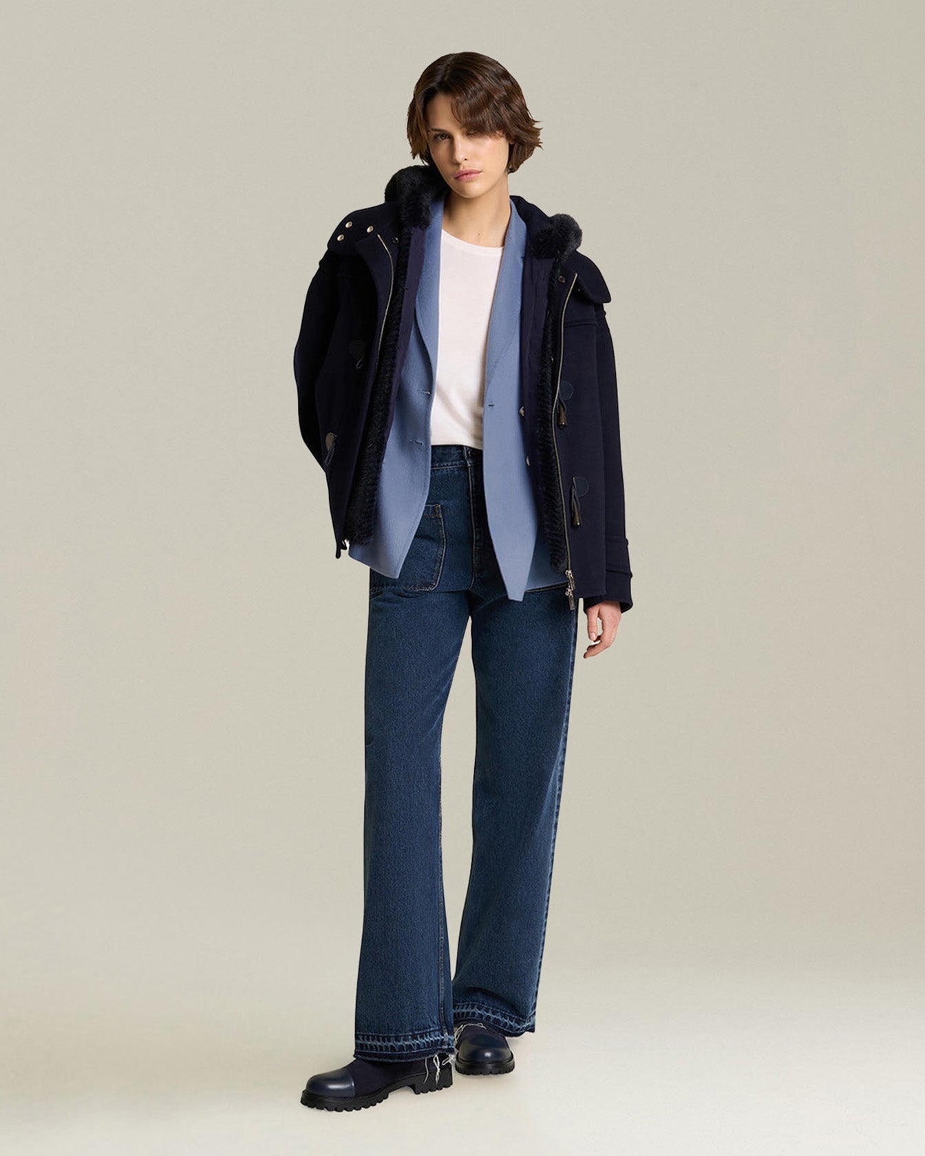 SHORT CASHMERE DUFFLE COAT