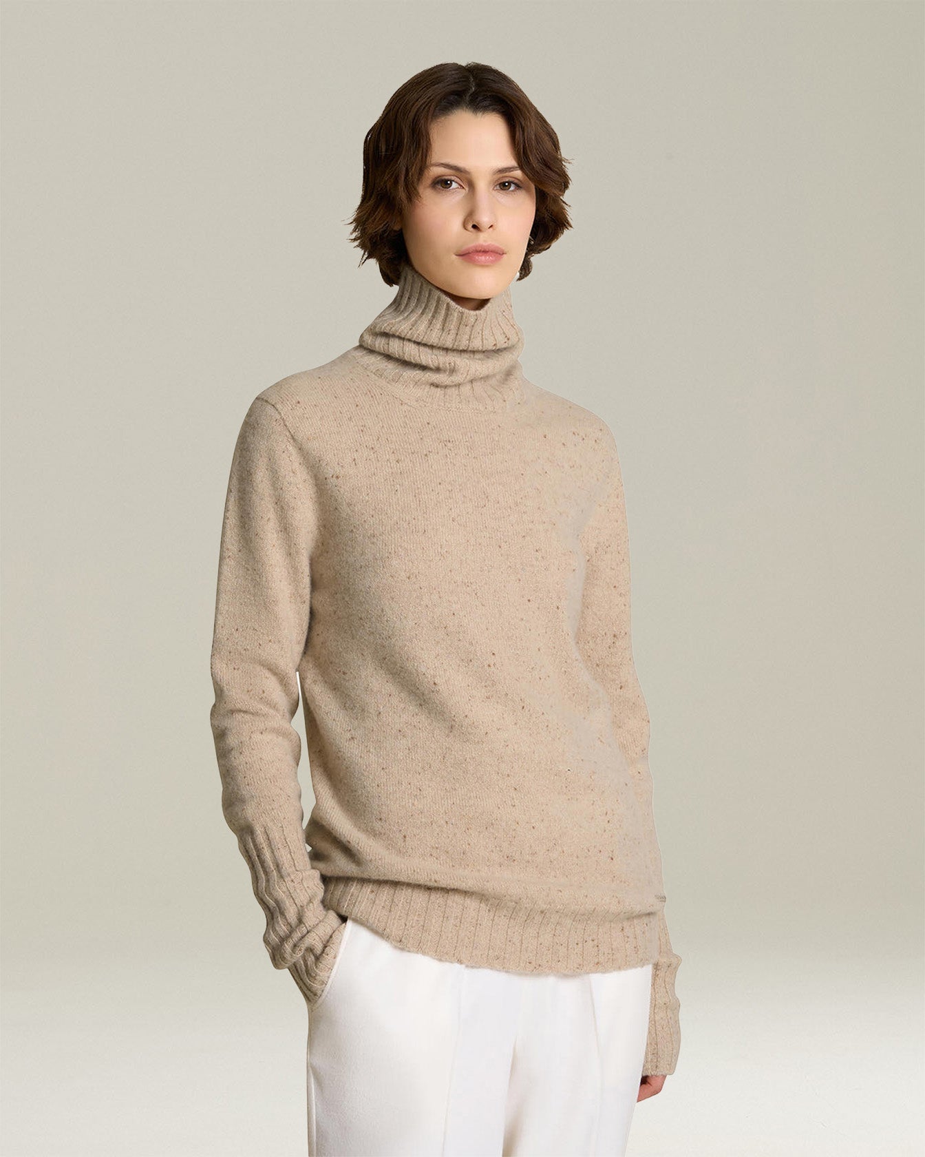 CASHMERE POLO NECK JUMPER