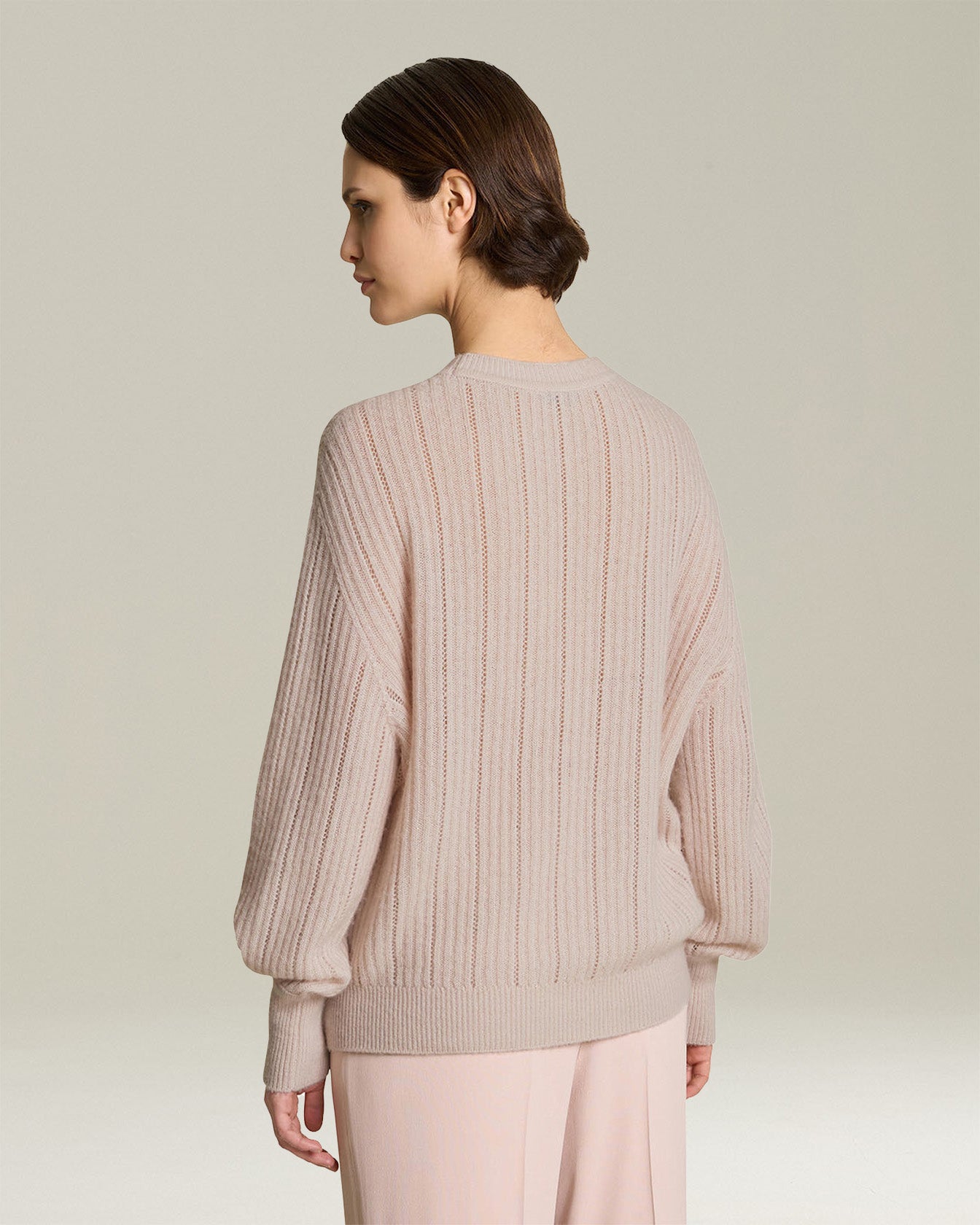 CASHMERE AND SILK JUMPER WITH PERFORATED DETAILING