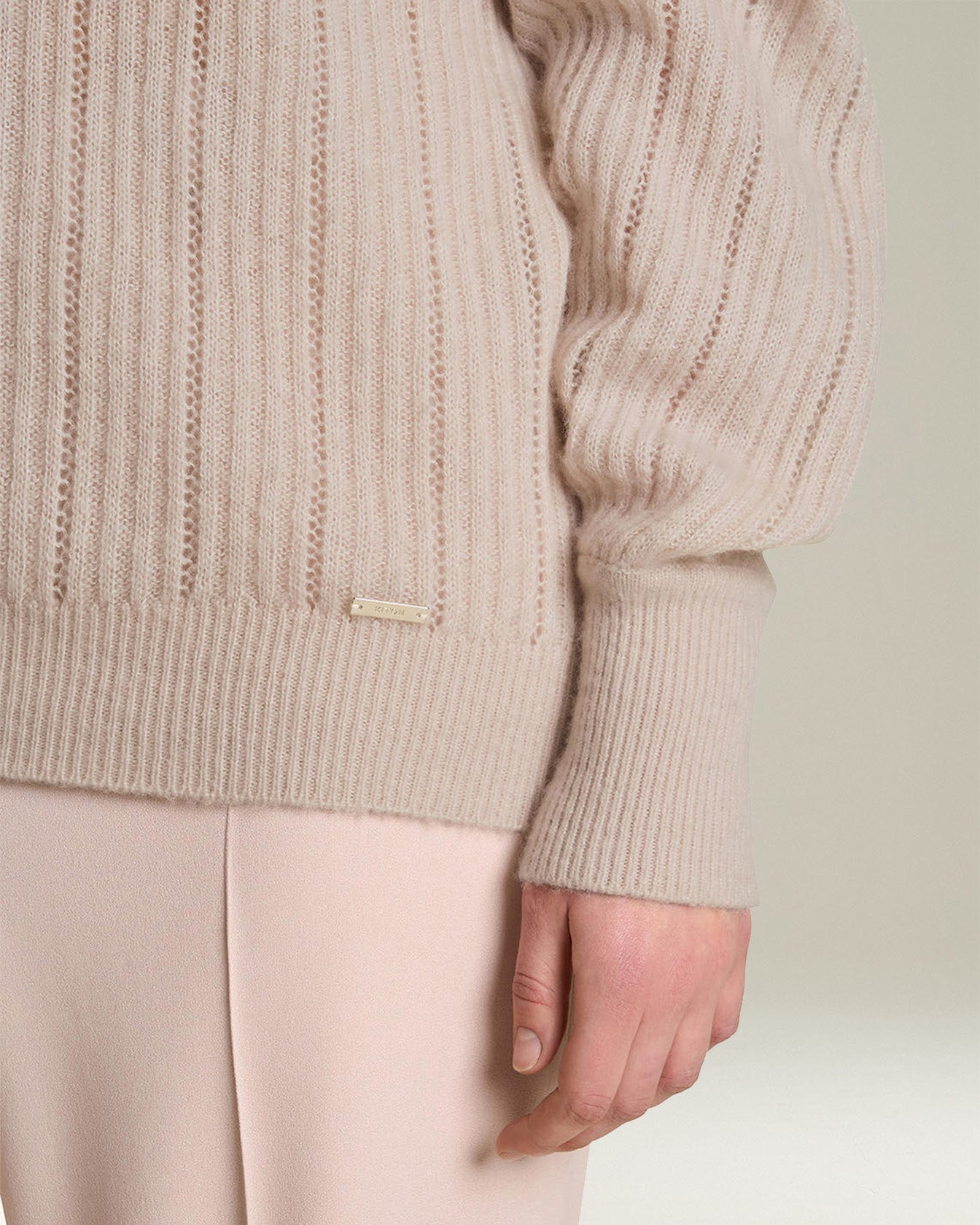 CASHMERE AND SILK JUMPER WITH PERFORATED DETAILING