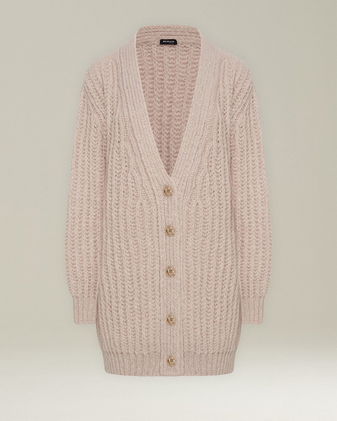 CASHMERE AND SILK RIBBED CARDIGAN