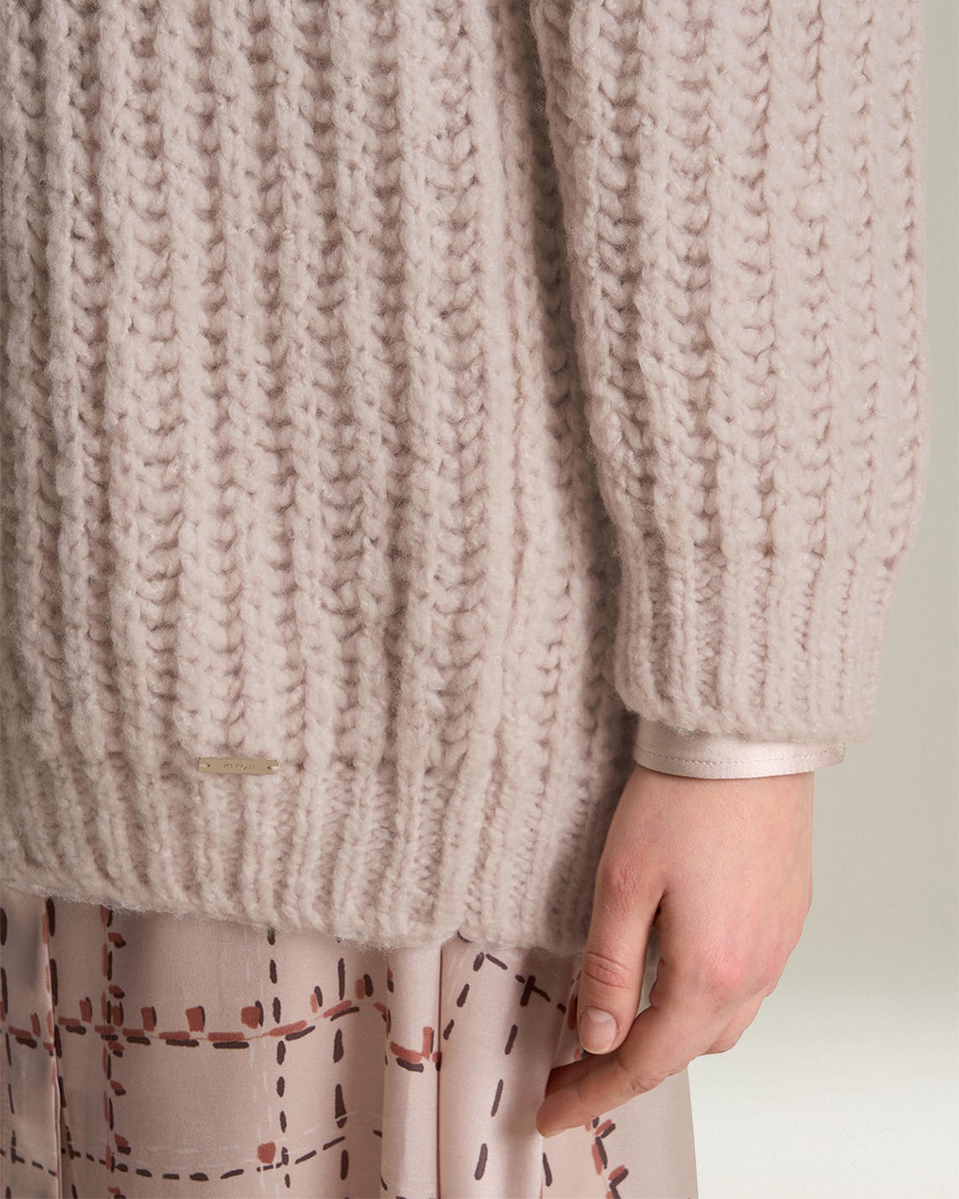 CARDIGAN A COSTE IN CASHMERE E SETA