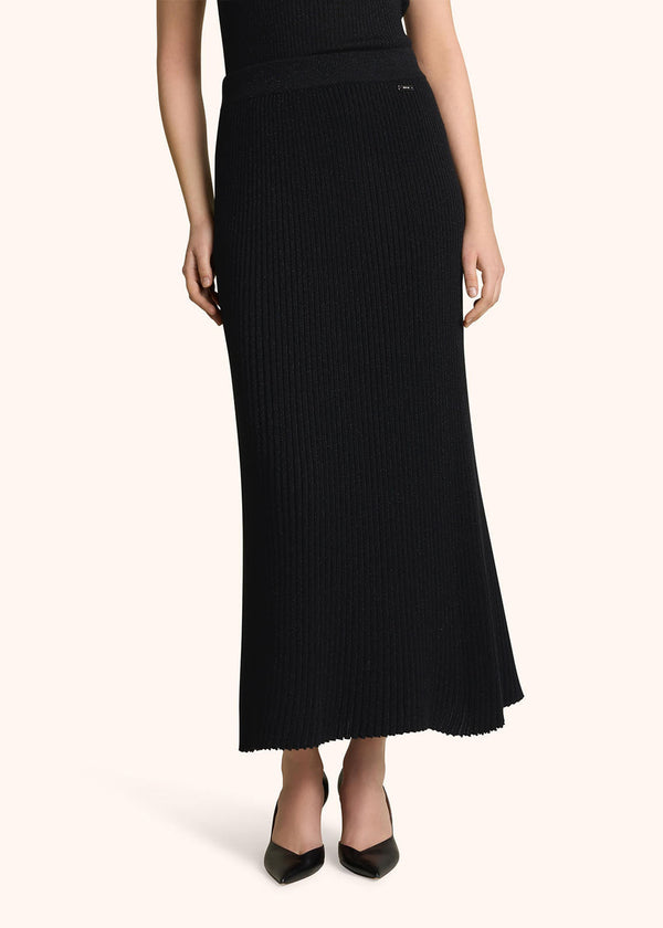 LAMÉ WOOL PENCIL SKIRT