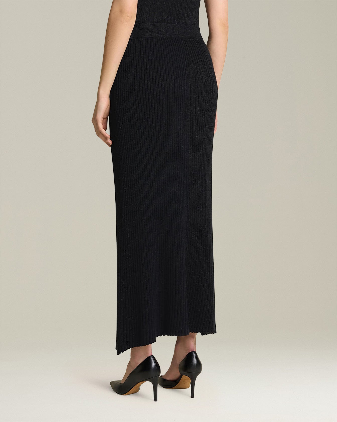 LAMÉ WOOL PENCIL SKIRT