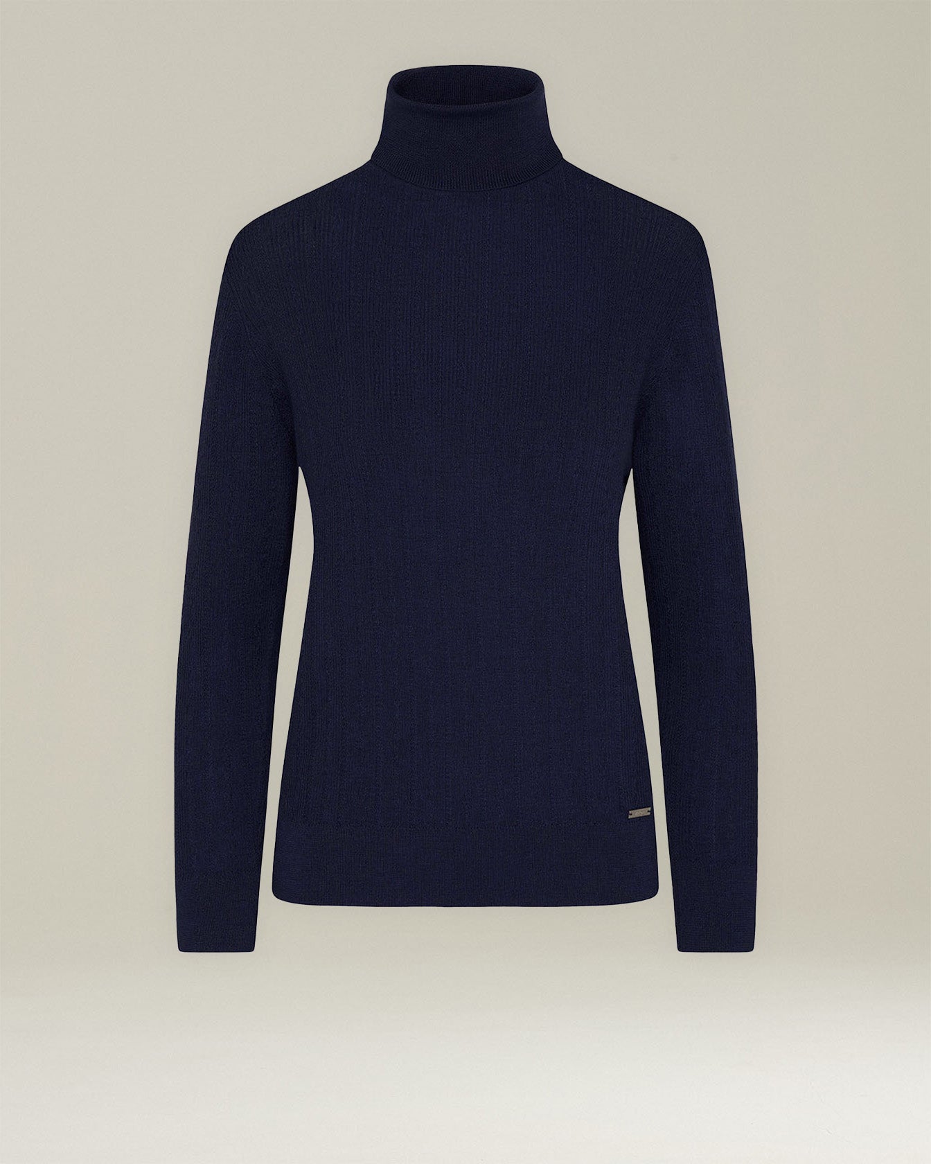 CASHMERE AND SILK POLO NECK JUMPER