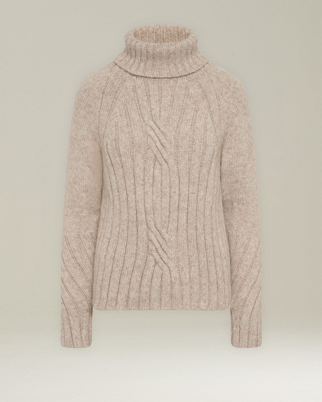 MAGLIONE IN ALPACA CON TRECCIA