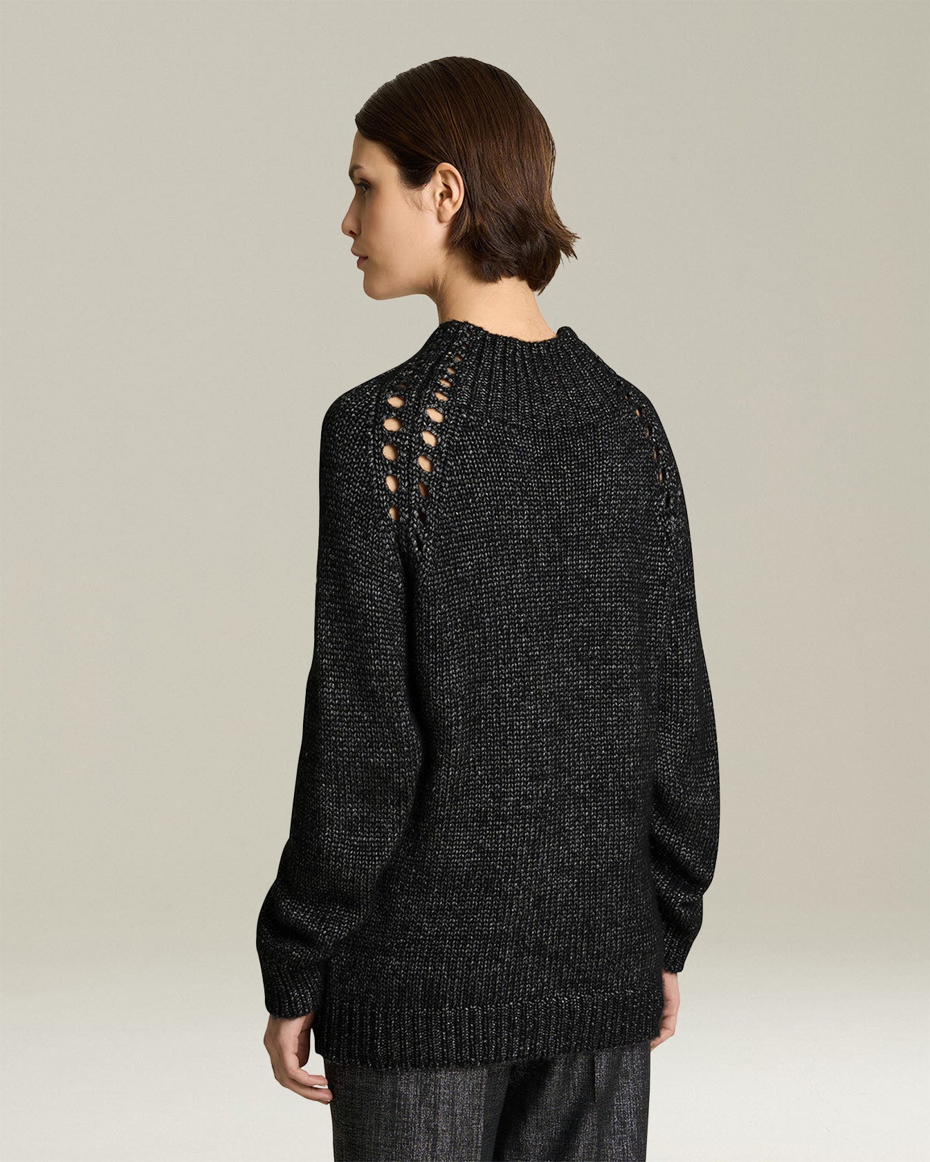 CASHMERE JUMPER WITH PERFORATED DETAILING