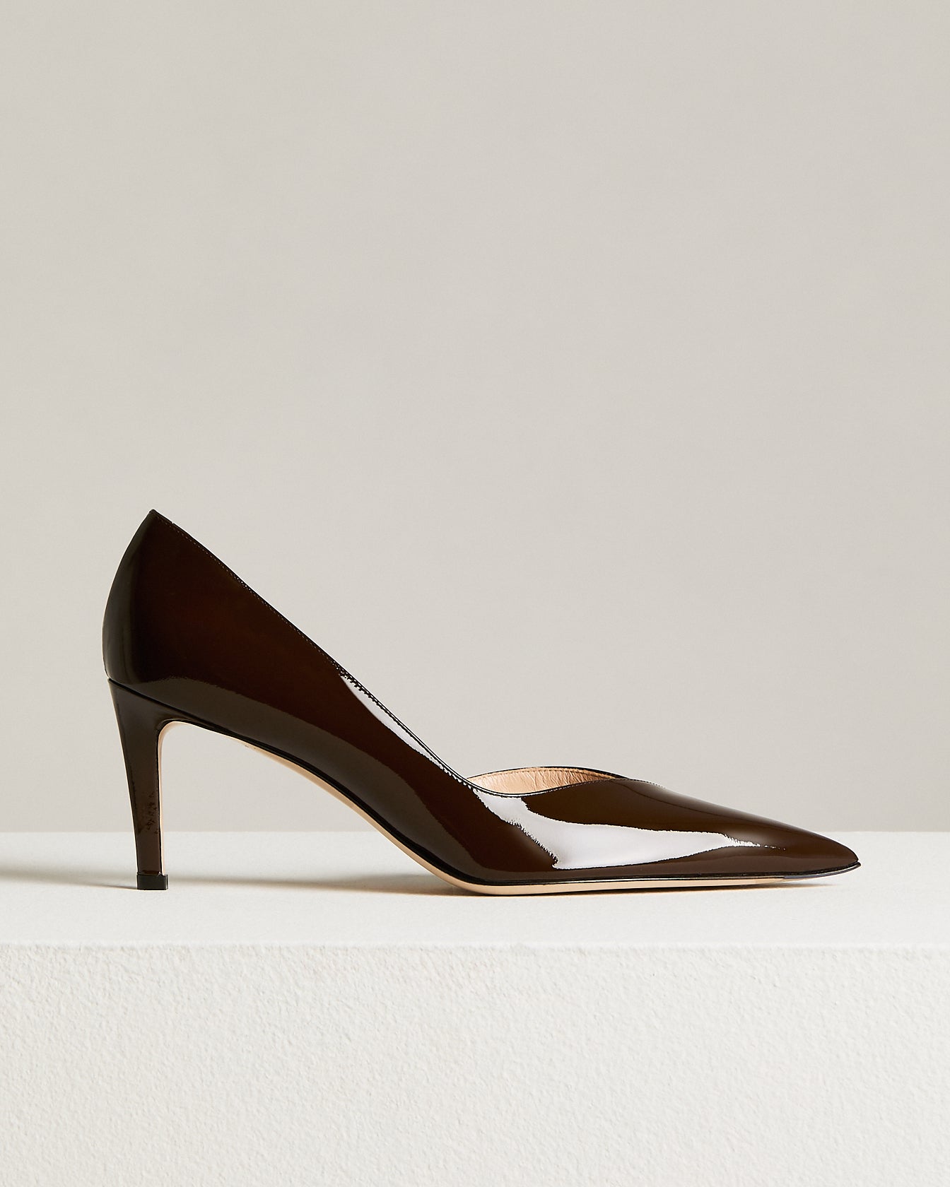 brown patent leather pumps