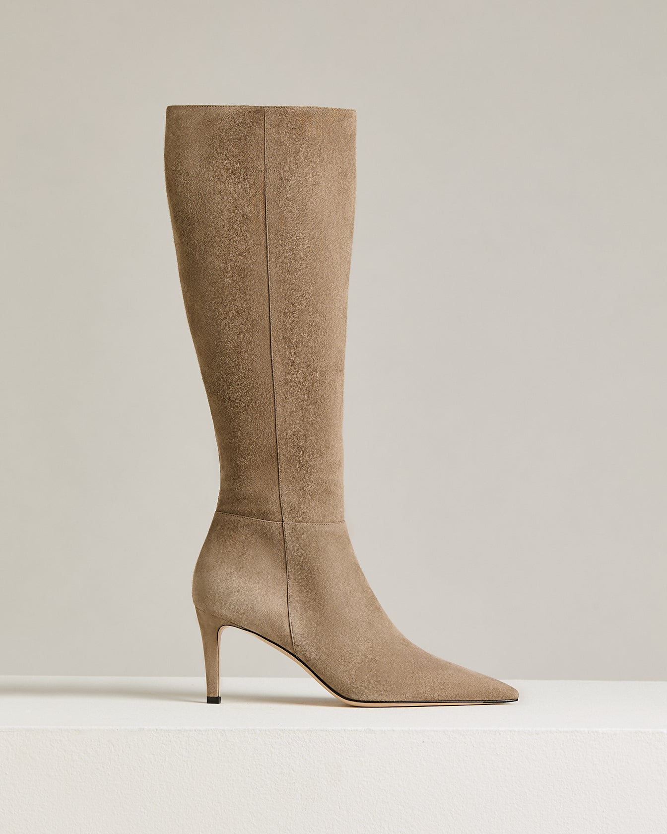 SUEDE GOATSKIN BOOTS WITH STILETTO HEEL
