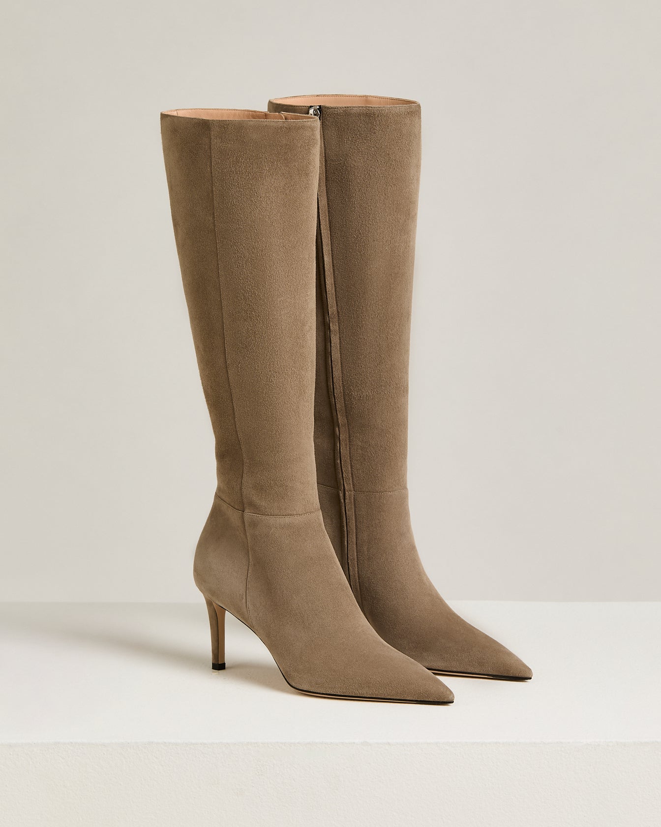 SUEDE GOATSKIN BOOTS WITH STILETTO HEEL