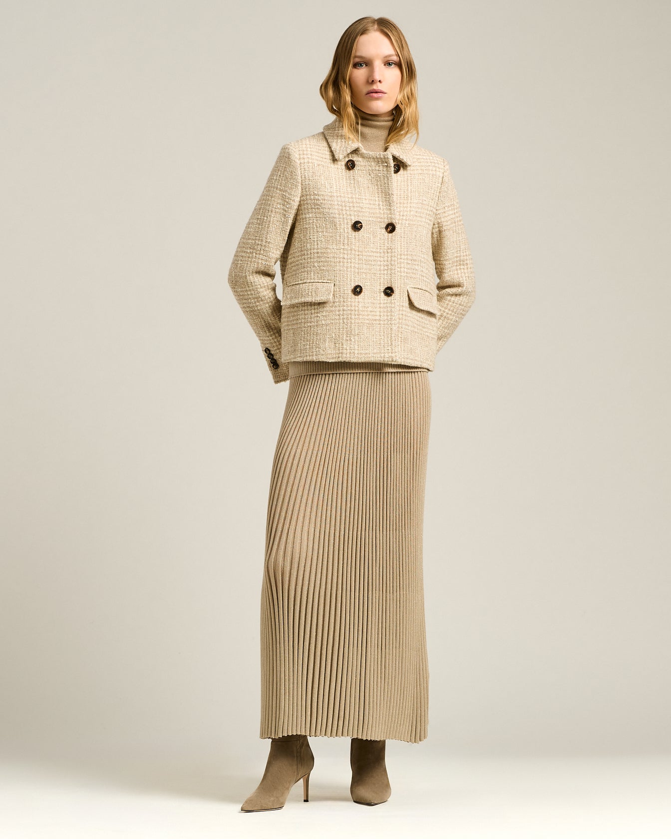 SUEDE GOATSKIN BOOTS WITH STILETTO HEEL