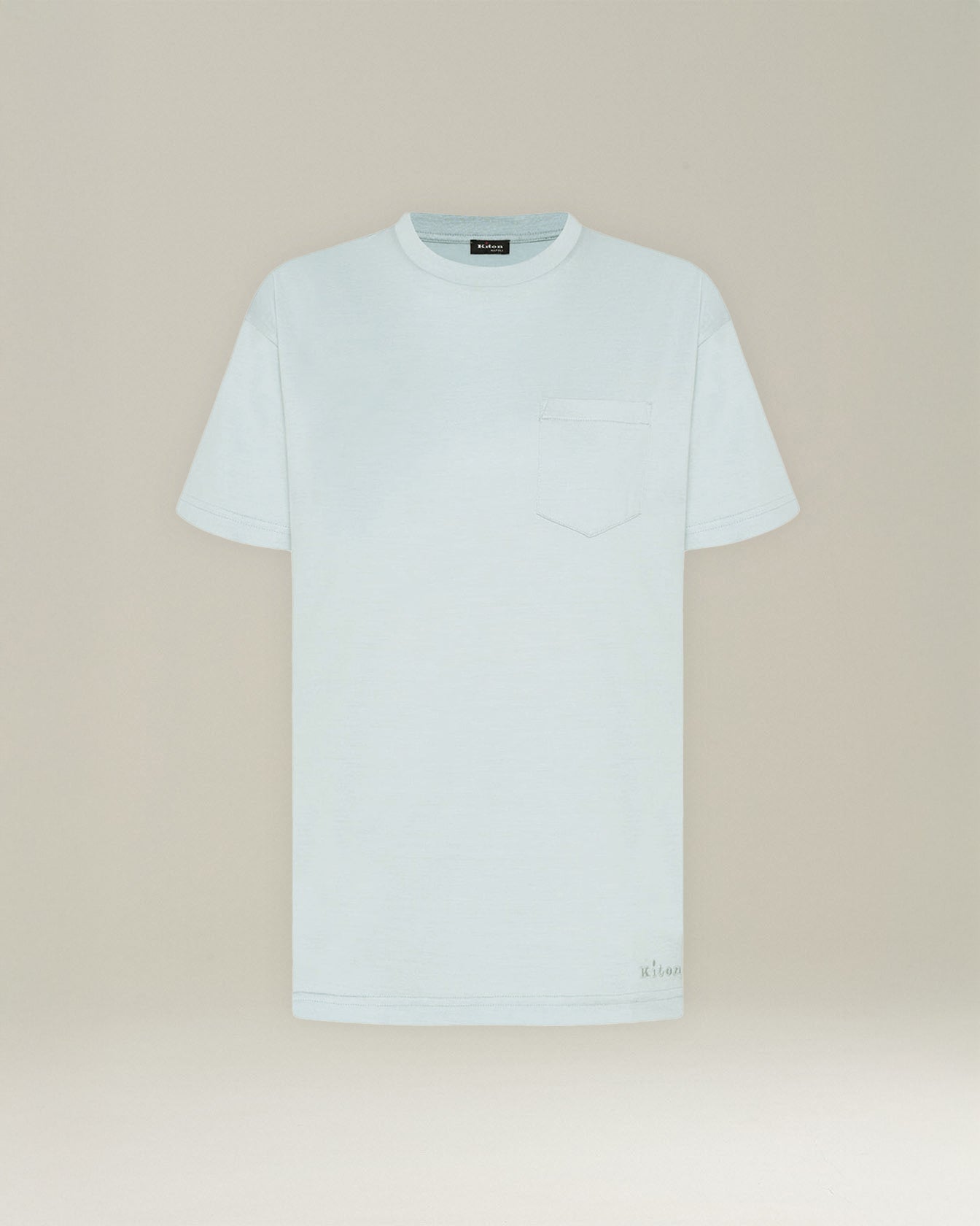 SILK AND COTTON T-SHIRT WITH BREAST POCKET