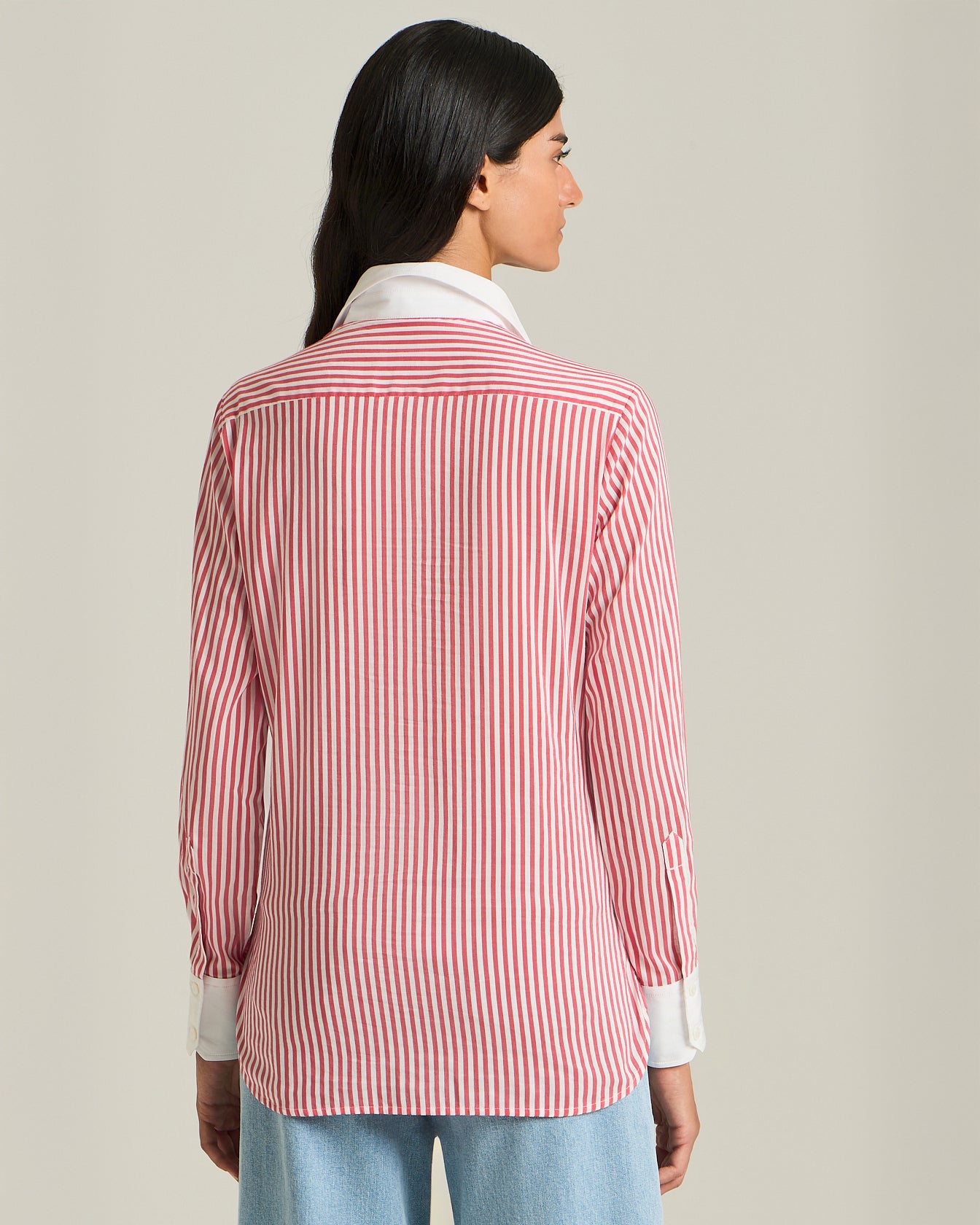 COTTON AND SILK STRIPED SHIRT