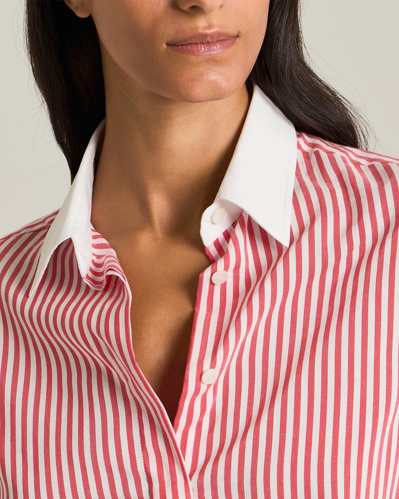 CAMICIA A RIGHE IN COTONE E SETA