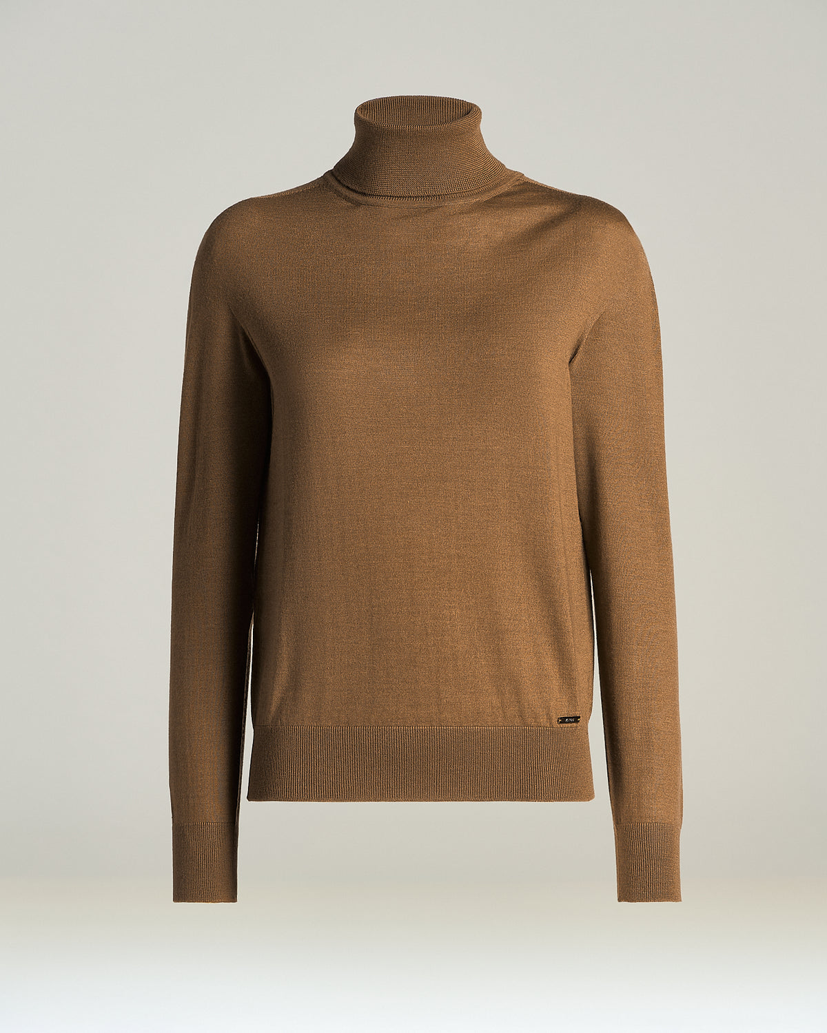 BEIGE CASHMERE HIGH-NECK SWEATER 1