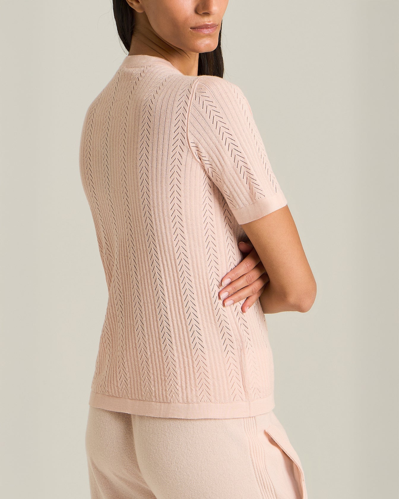 CASHMERE AND SILK OPENWORK SWEATER