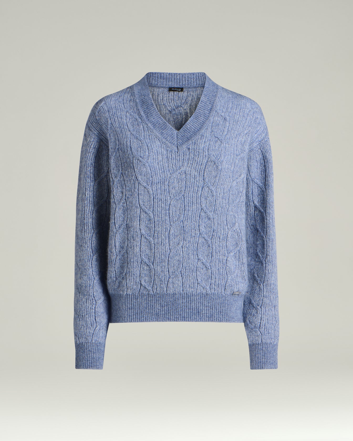 MAGLIA SCOLLO V IN FILATI PREGIATI