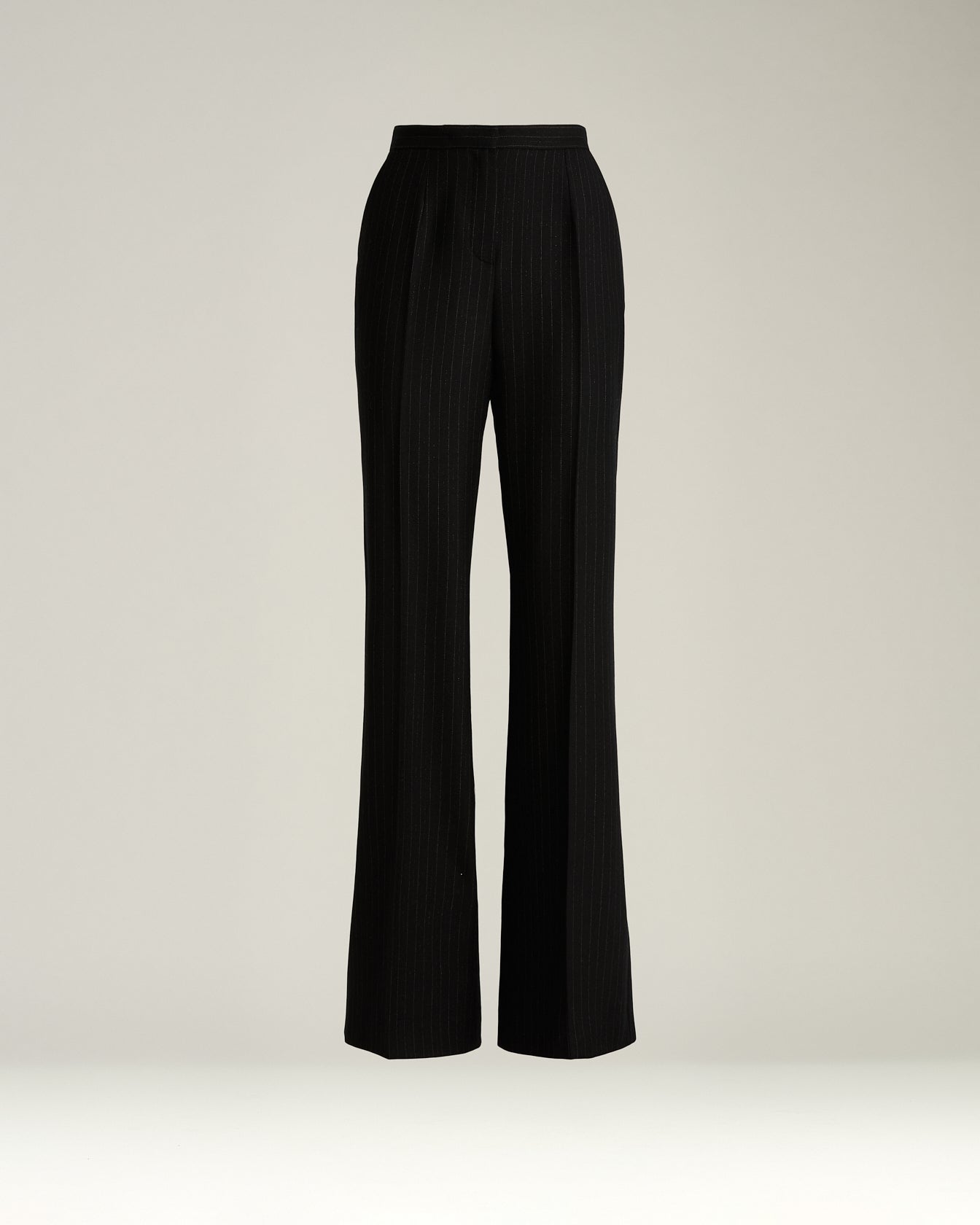 PINSTRIPE WORSTED WOOL TROUSERS