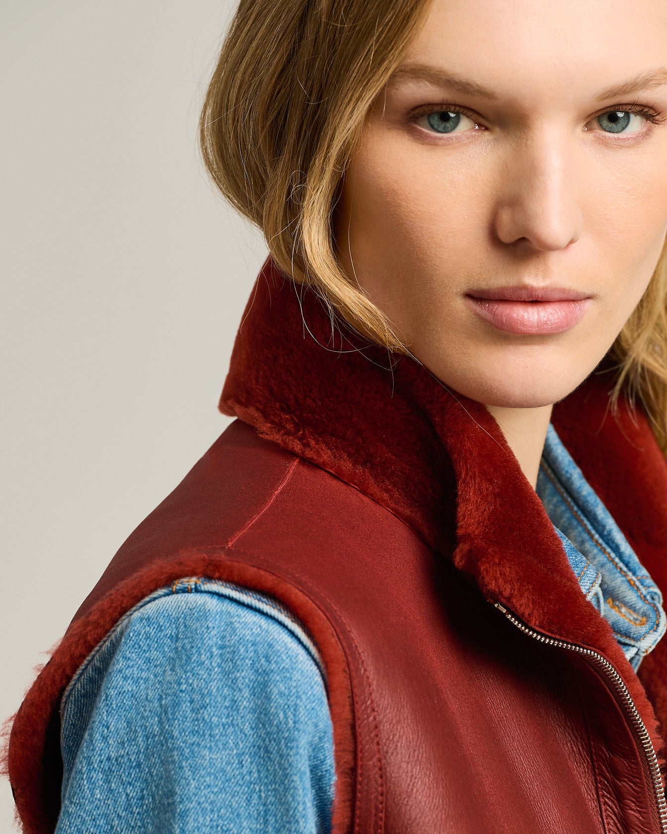 GIUBBOTTO SMANICATO SHEARLING REVERSIBILE