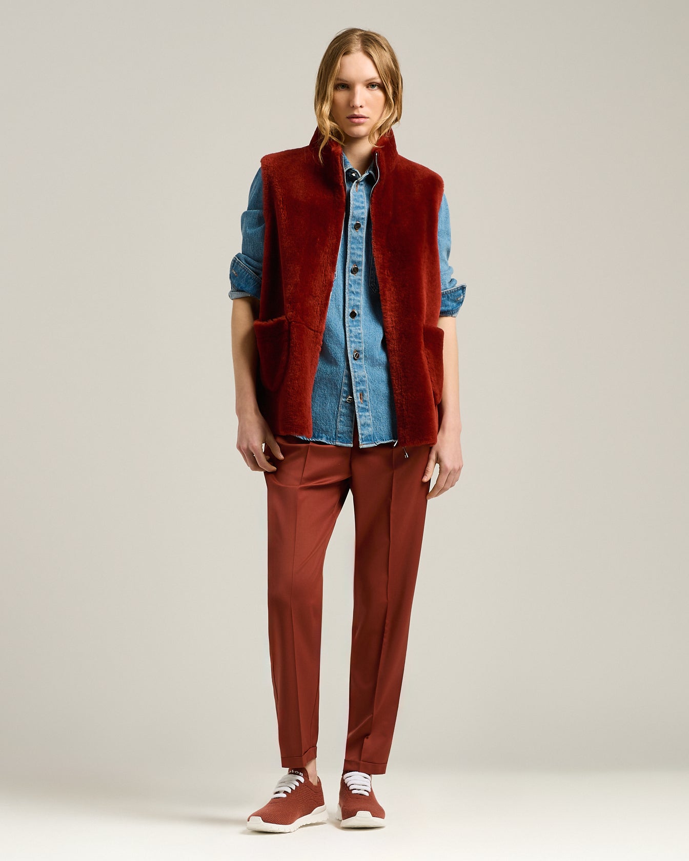 GIUBBOTTO SMANICATO SHEARLING REVERSIBILE