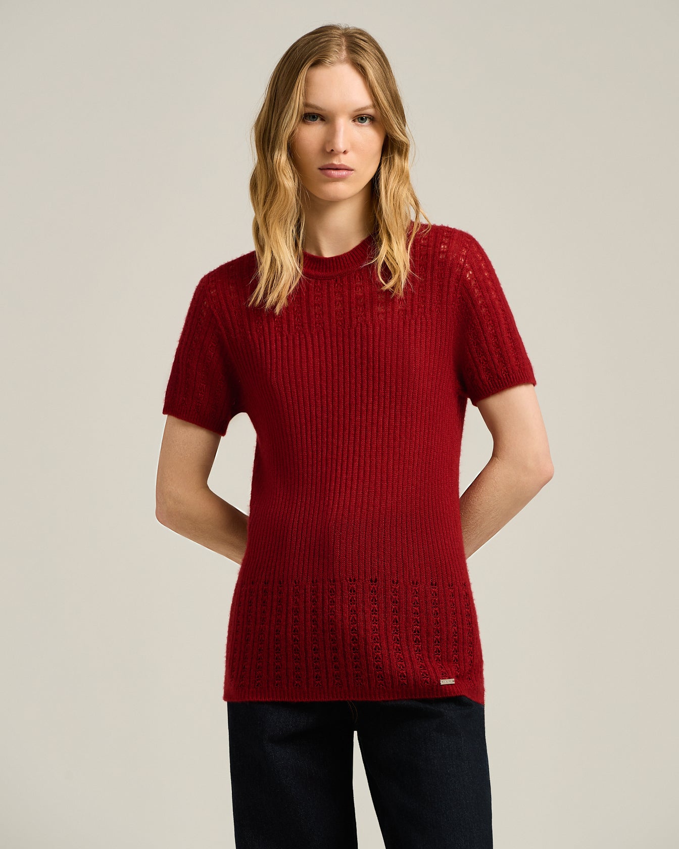 MAGLIA TRAFORATA IN CASHMERE E SETA