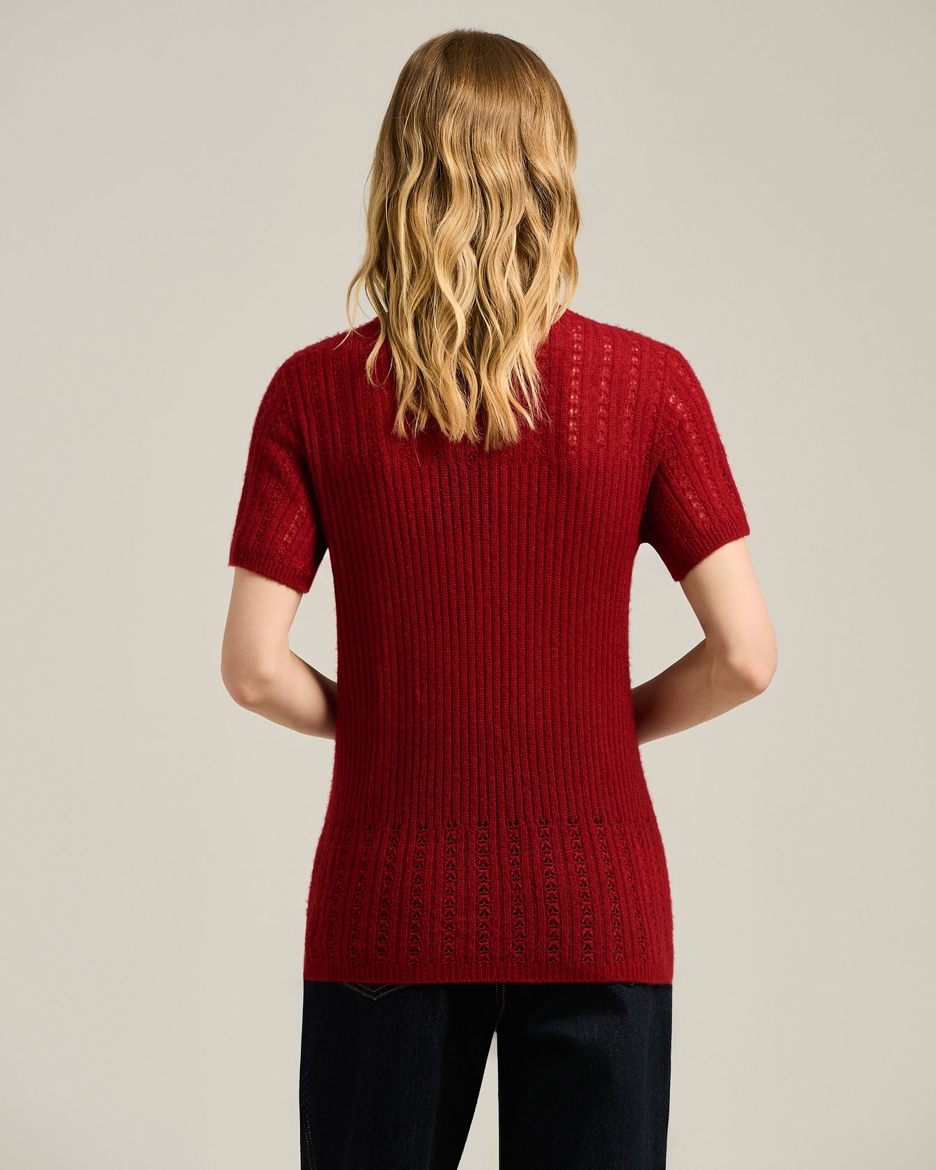 MAGLIA TRAFORATA IN CASHMERE E SETA