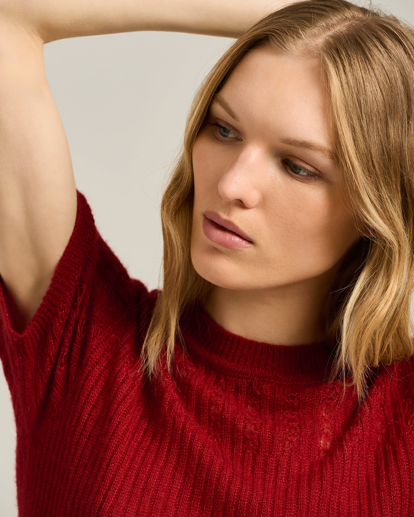 MAGLIA TRAFORATA IN CASHMERE E SETA