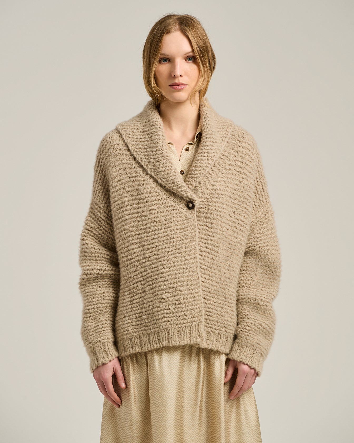 SHAWL COLLAR CARDIGAN