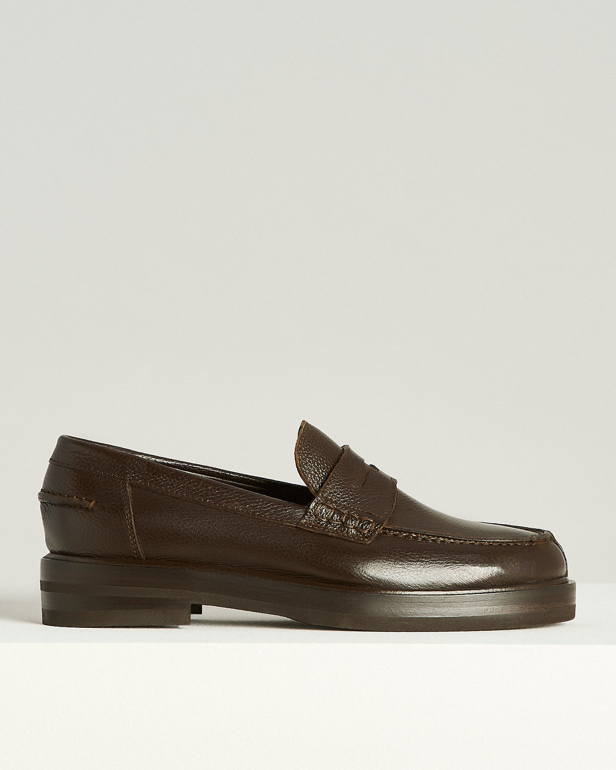 DARK BROWN CALFSKIN LOAFER 1