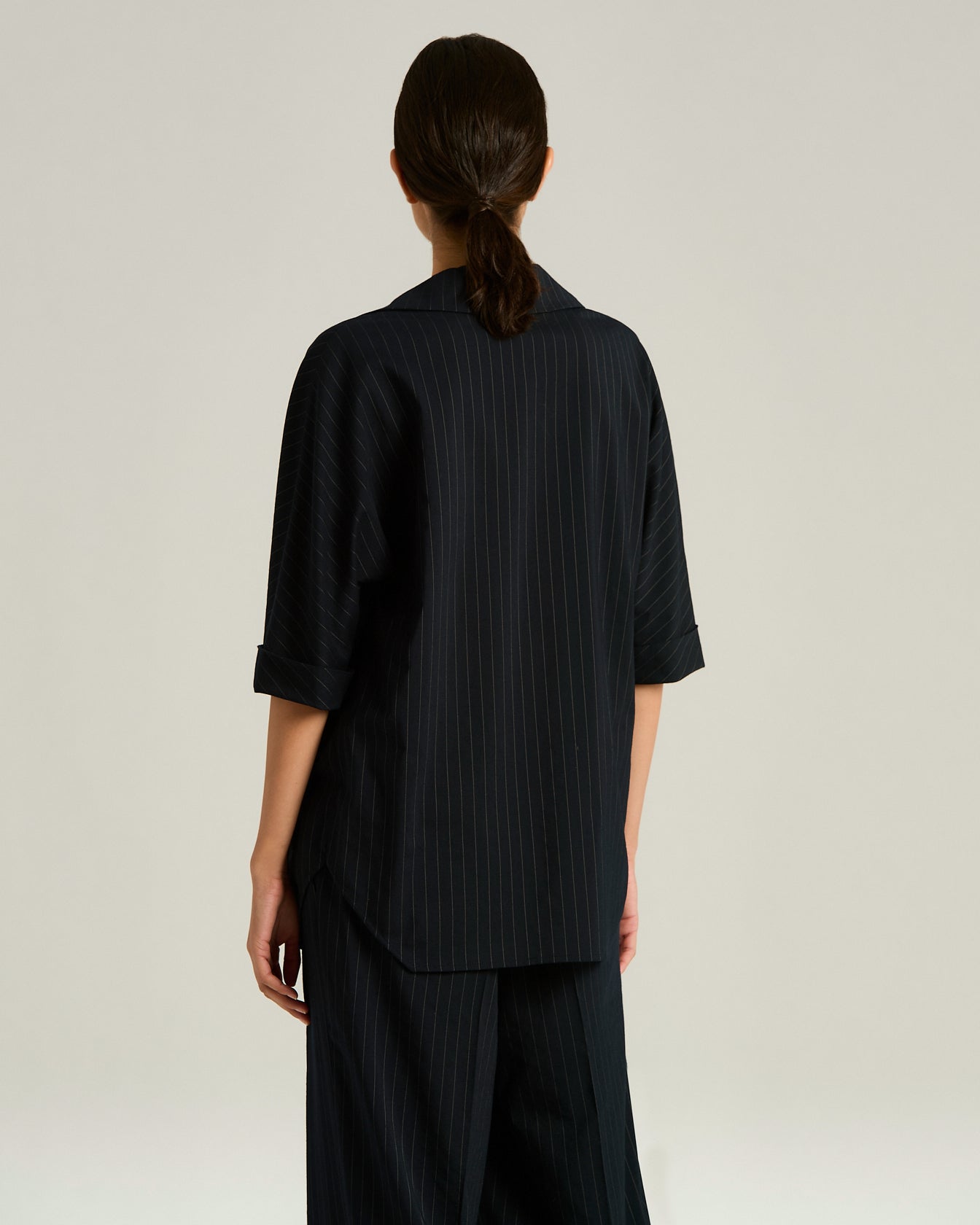 WOOL SHIRT WITH STRIPED PATTERN