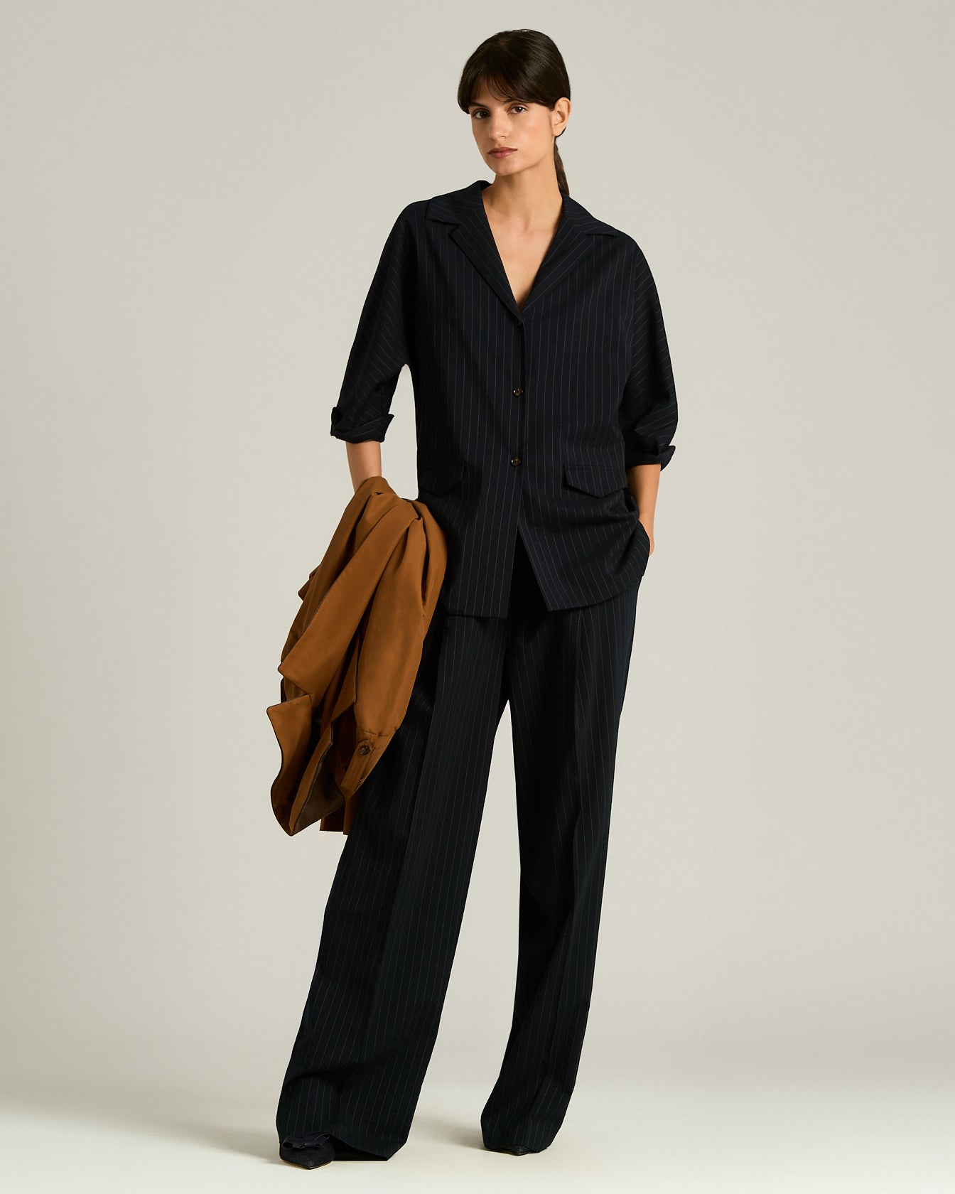 WOOL SHIRT WITH STRIPED PATTERN