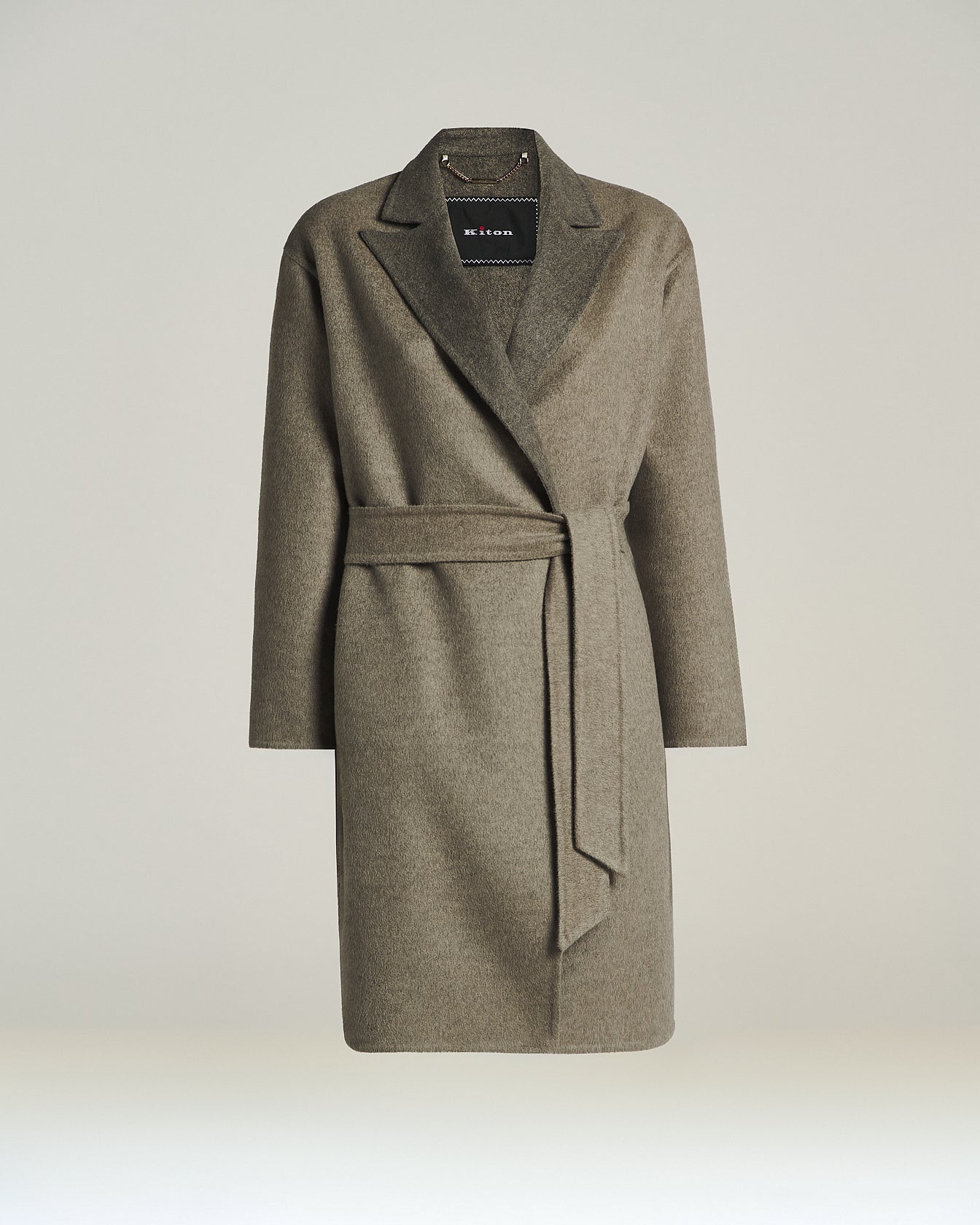 SOPRABITO CON CINTURA IN CASHMERE E ZIBELLINO