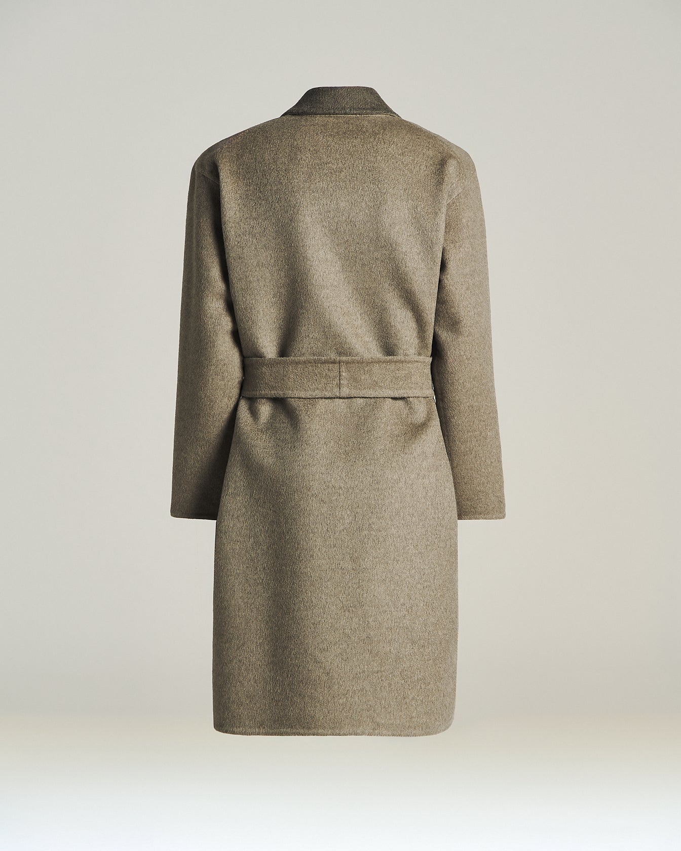 SOPRABITO CON CINTURA IN CASHMERE E ZIBELLINO