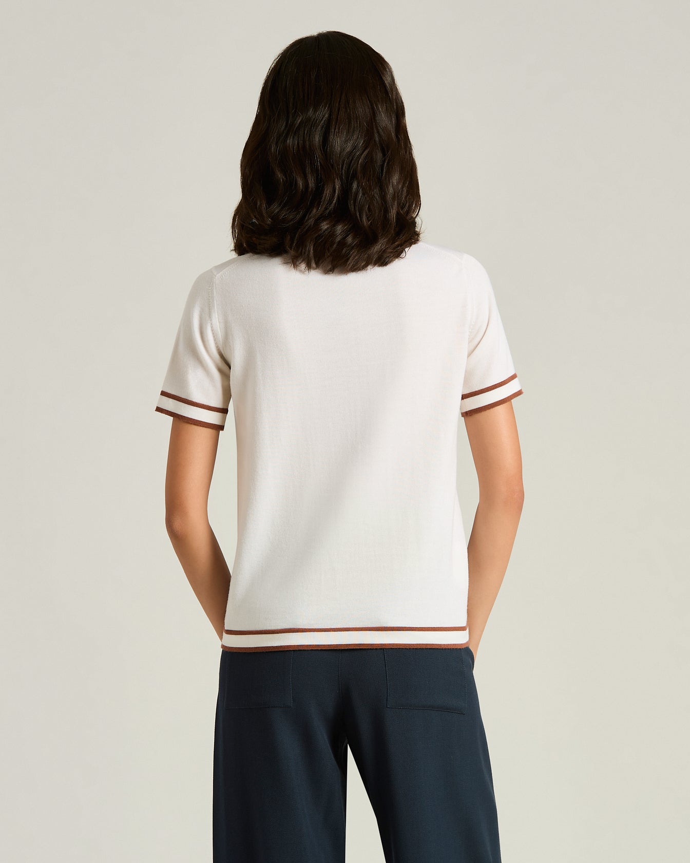 FINE WOOL POLO SHIRT WITH CONTRASTING TRIMS