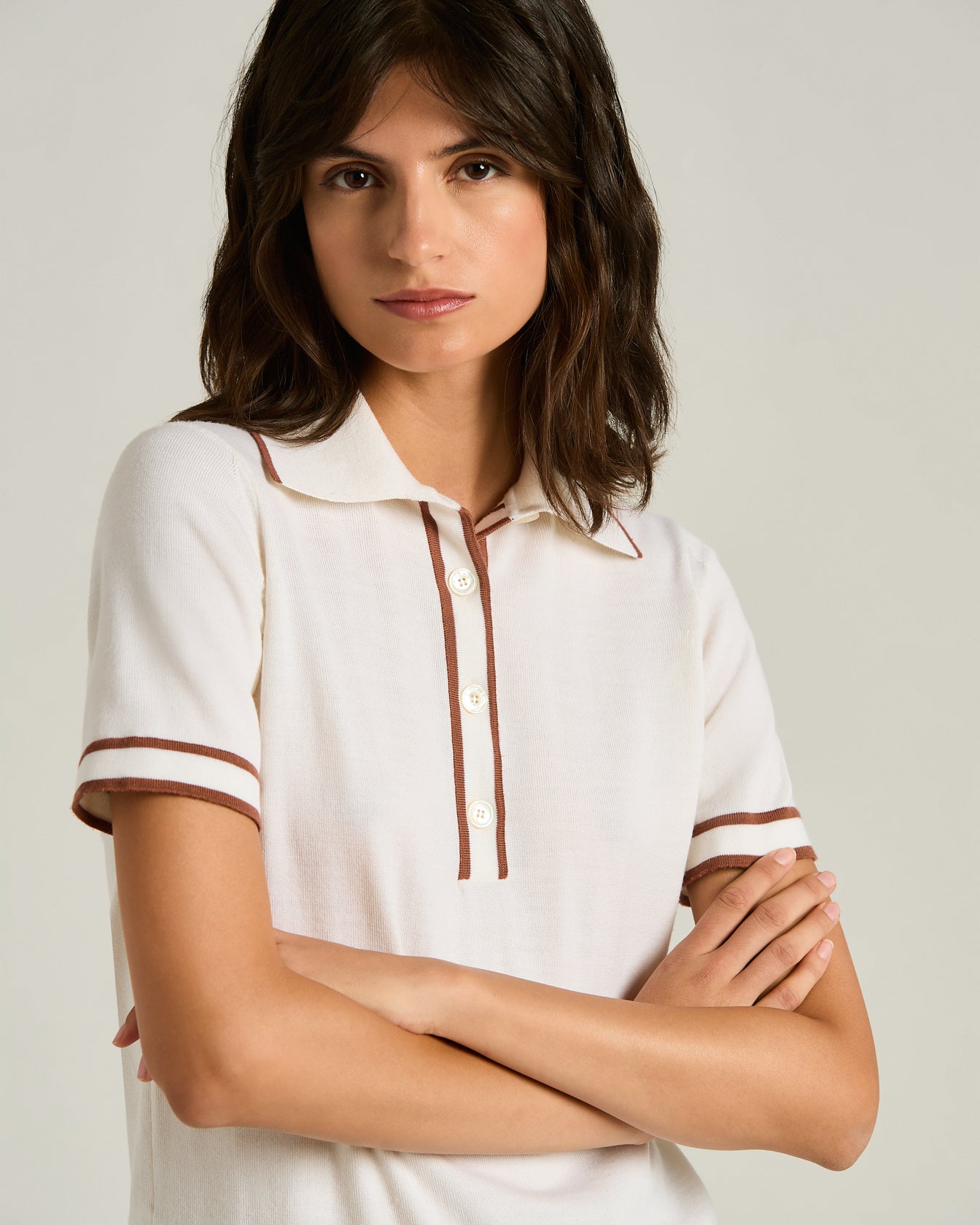 FINE WOOL POLO SHIRT WITH CONTRASTING TRIMS