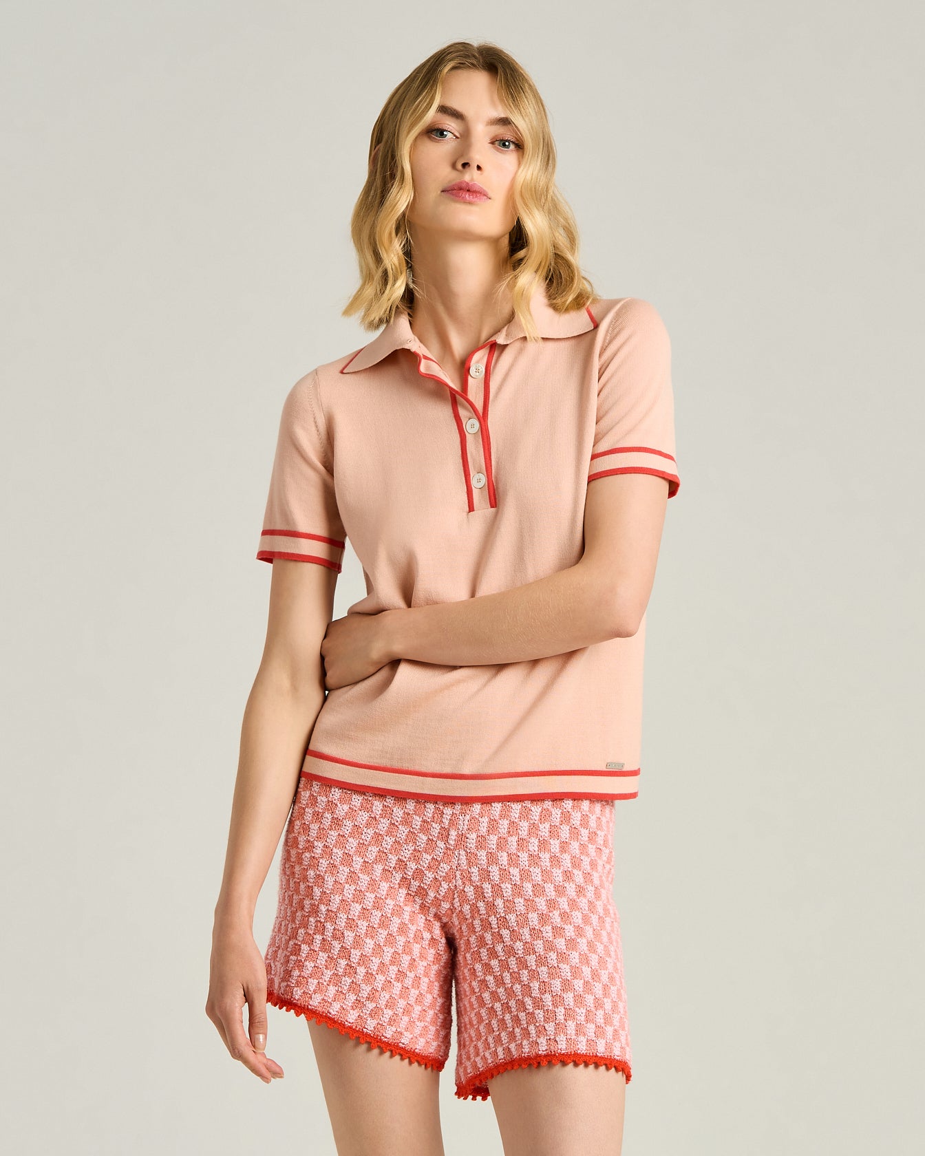 SILK POLO SHIRT WITH CONTRASTING TRIMS