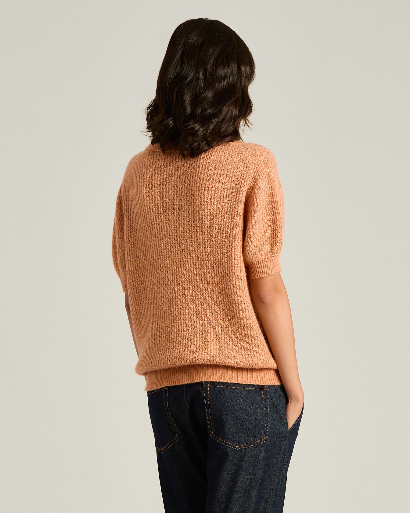 SHORT-SLEEVED CASHMERE AND SILK POLO SHIRT