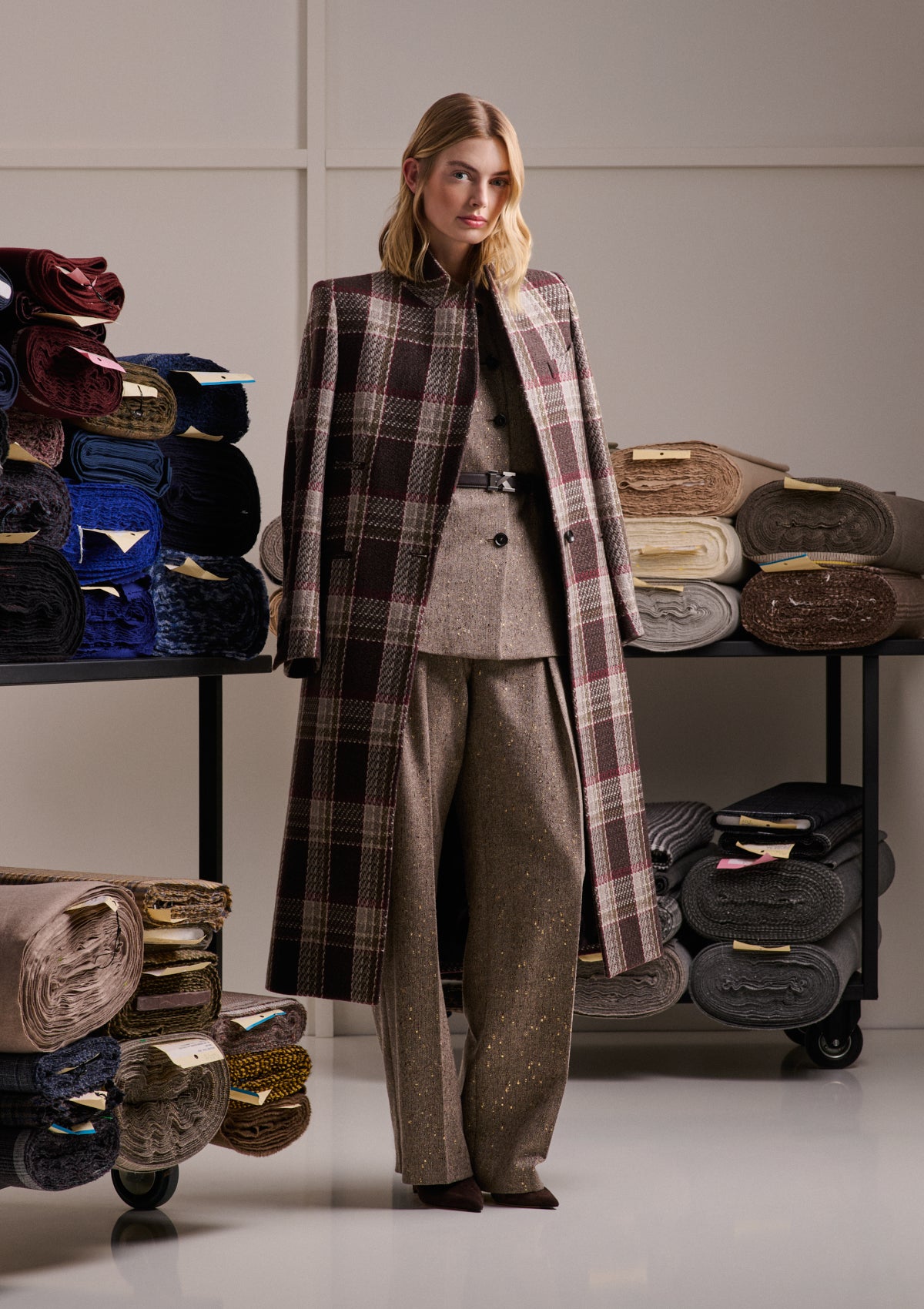 PANTALONI SARTORIALI IN MISTO LANA BOUCLÉ