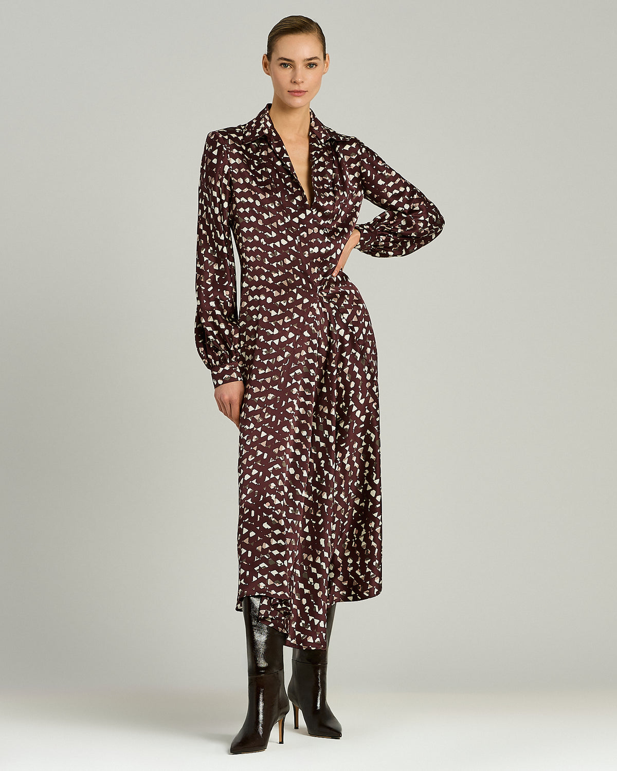 BORDEAUX SILK DRESS 2