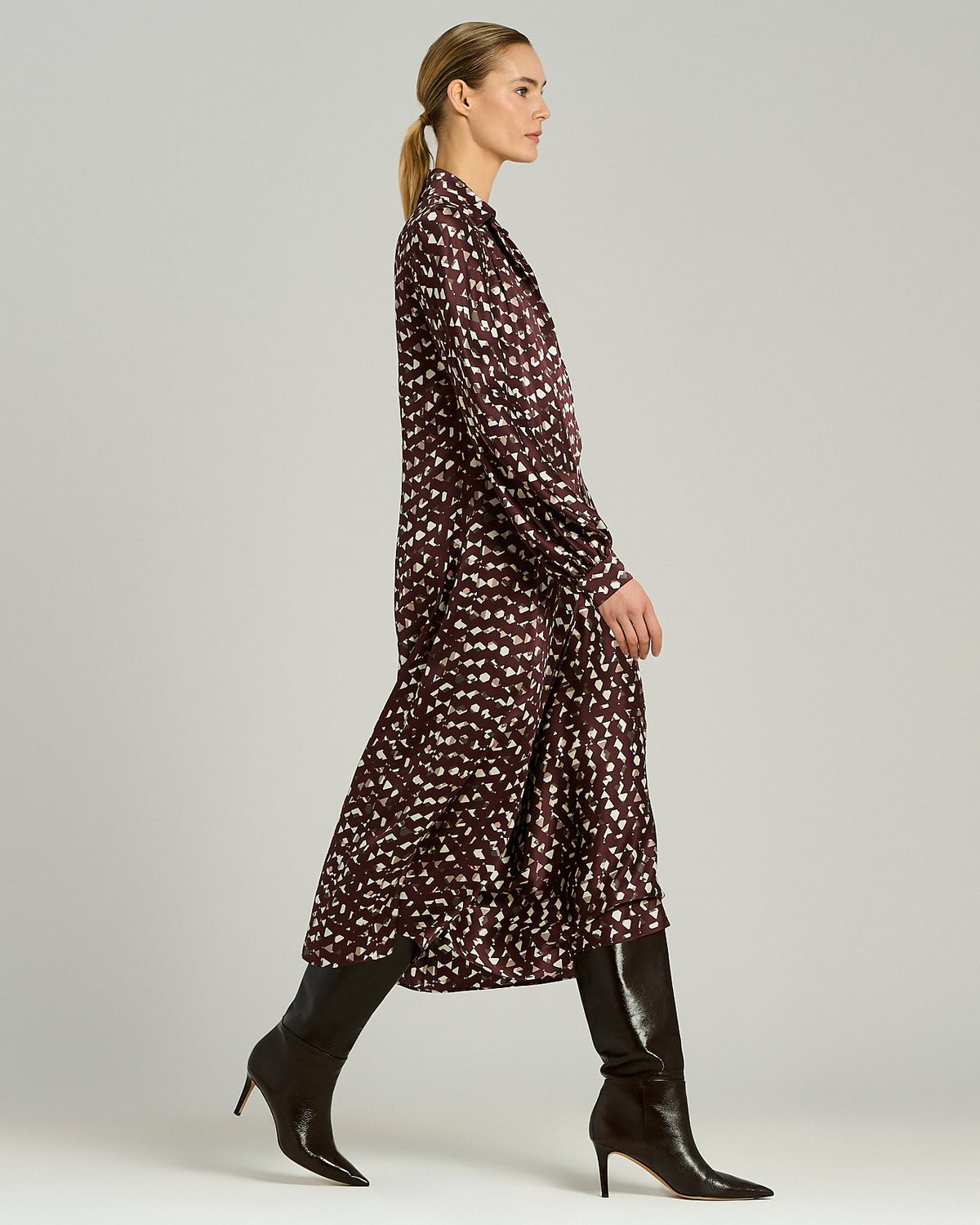 BORDEAUX SILK DRESS 5