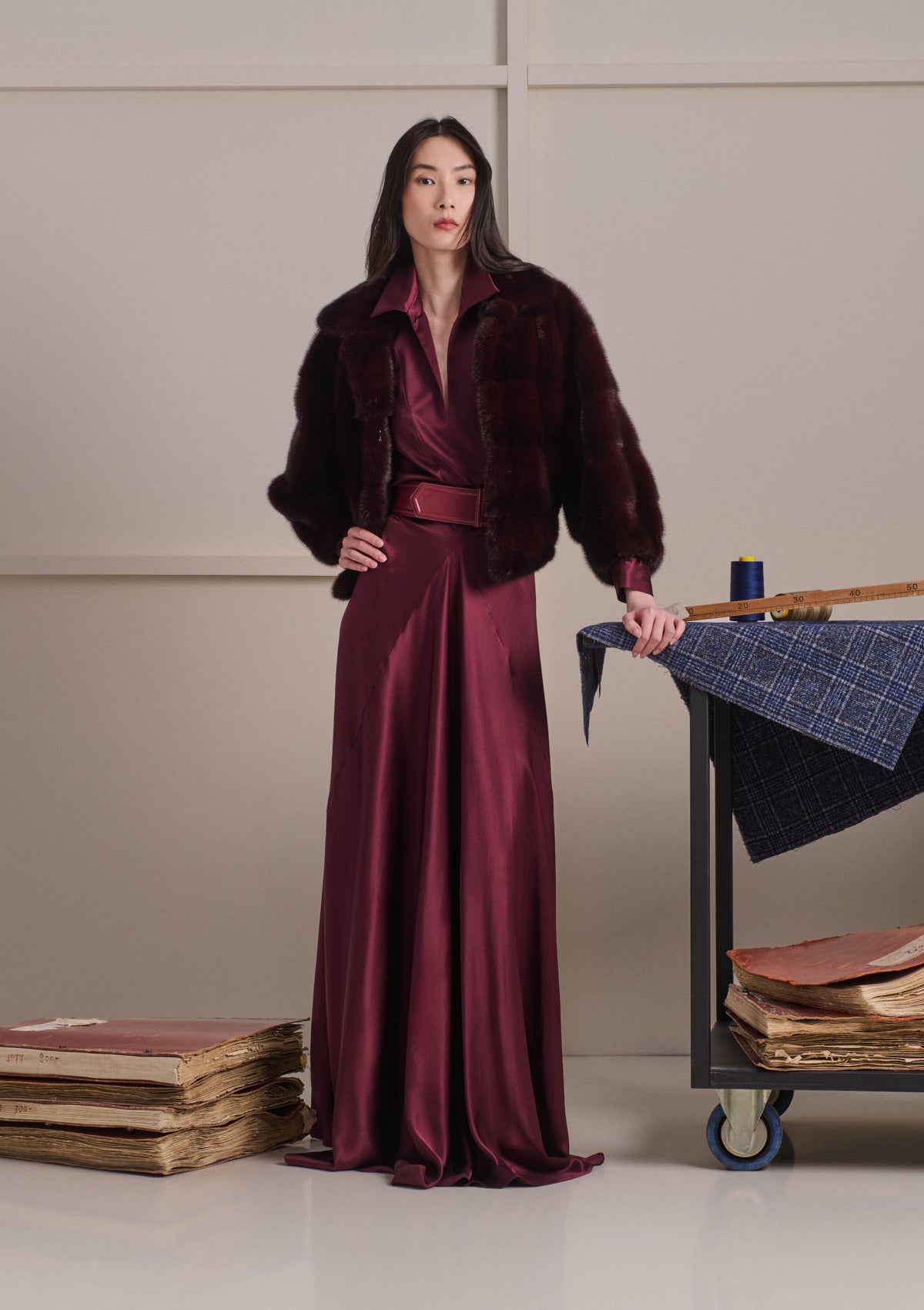 BORDEAUX SILK DRESS 4
