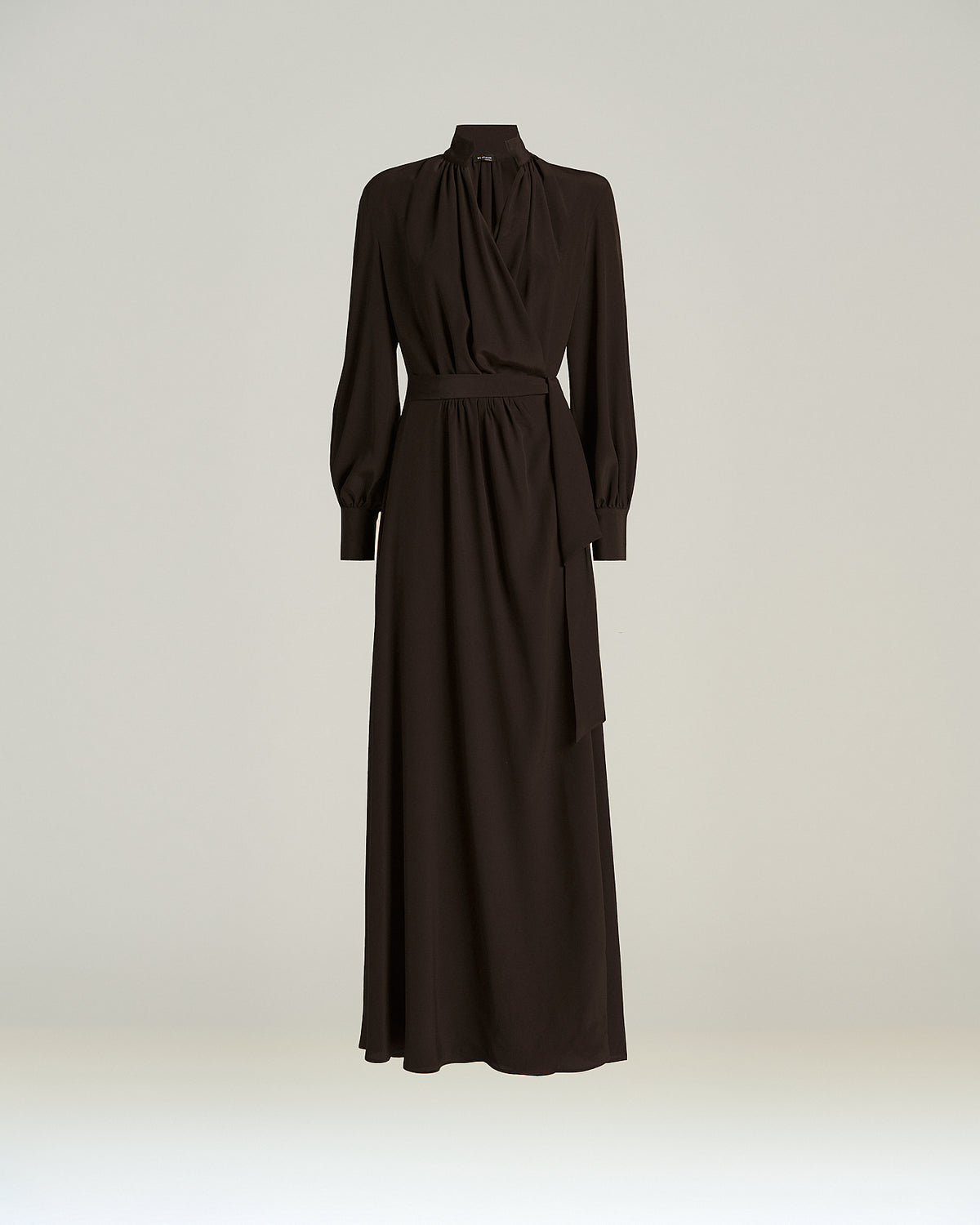 DARK BROWN SILK DRESS 1