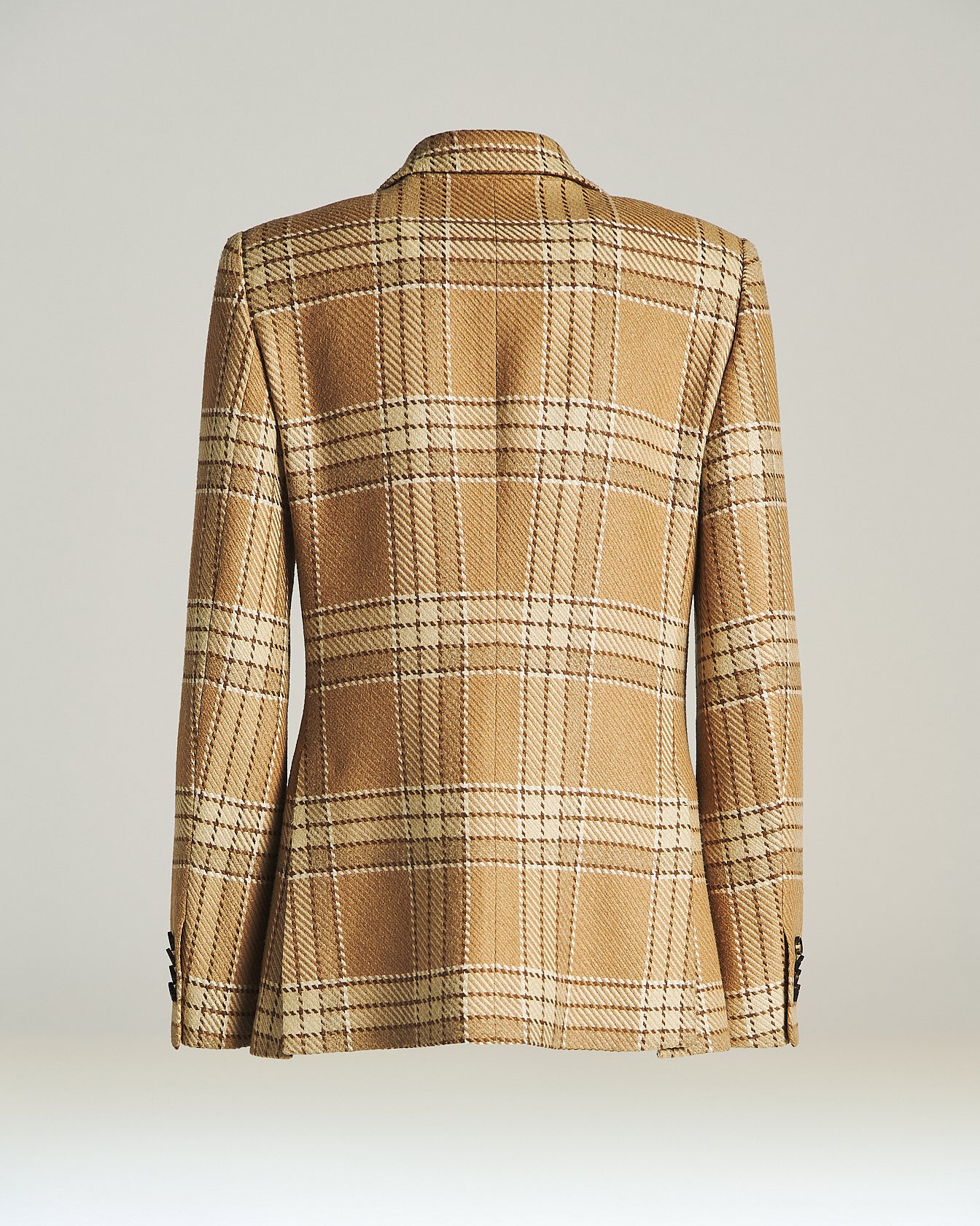 GIACCA MONOPETTO IN SETA E CASHMERE CON MOTIVO CHECK