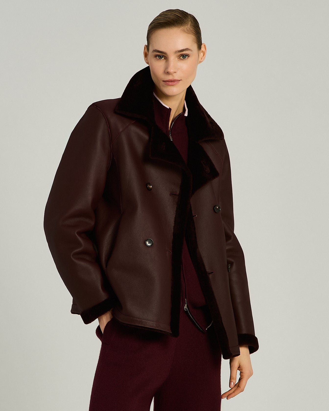 GIACCONE DOPPIOPETTO REVERSIBILE IN SHEARLING