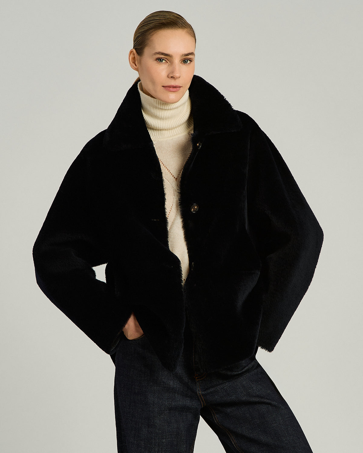 BLUE SHEARLING OUTDOOR JACKET 2