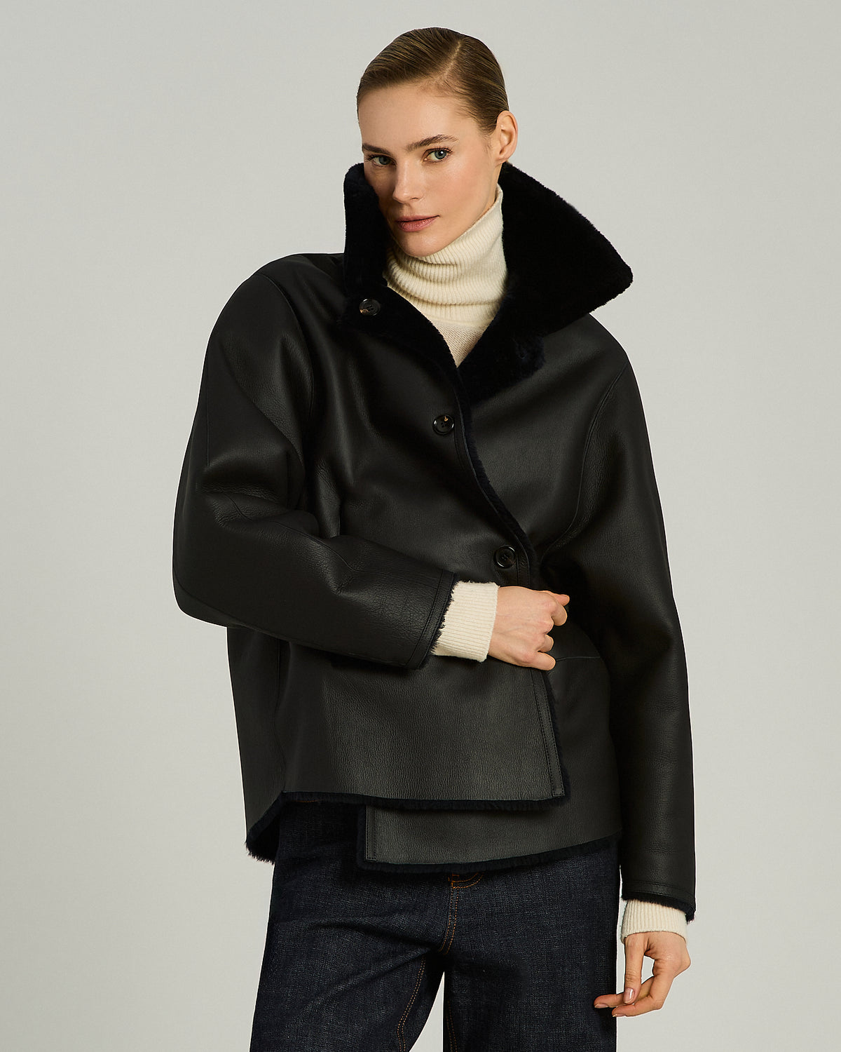 BLUE SHEARLING OUTDOOR JACKET 5