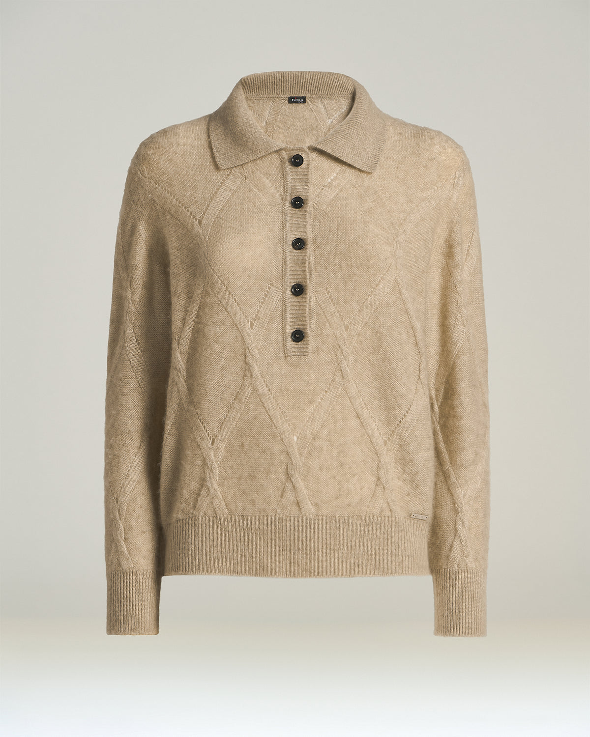 BEIGE CASHMERE POLO SHIRT 1