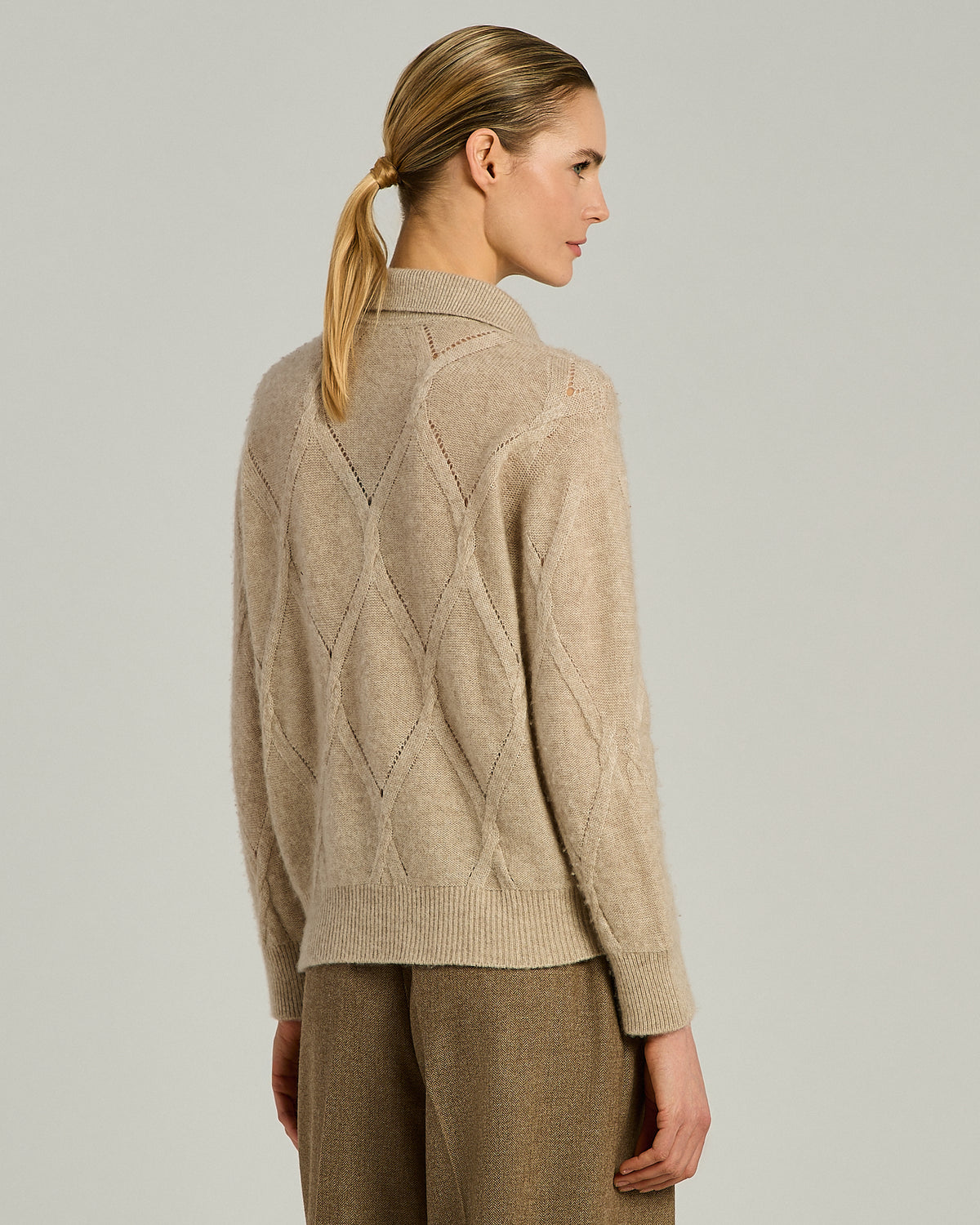BEIGE CASHMERE POLO SHIRT 3