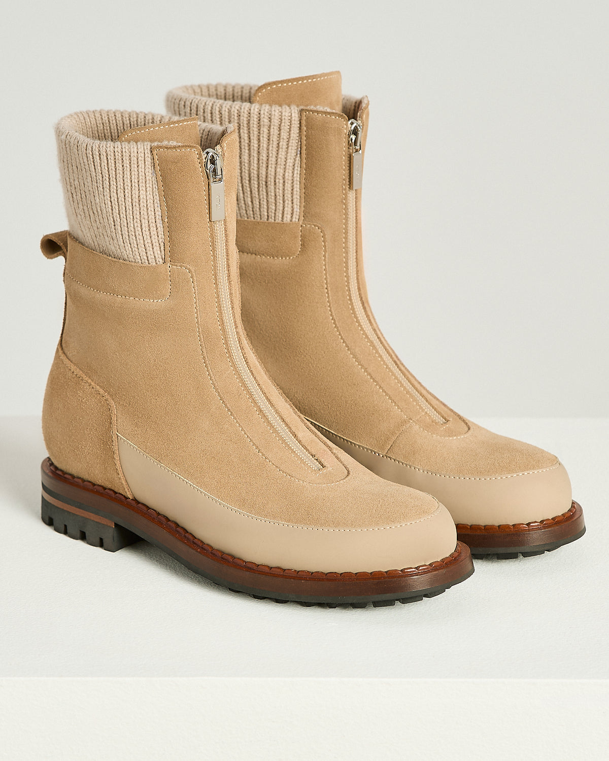TAUPE ANKLE BOOT CALFSKIN 2